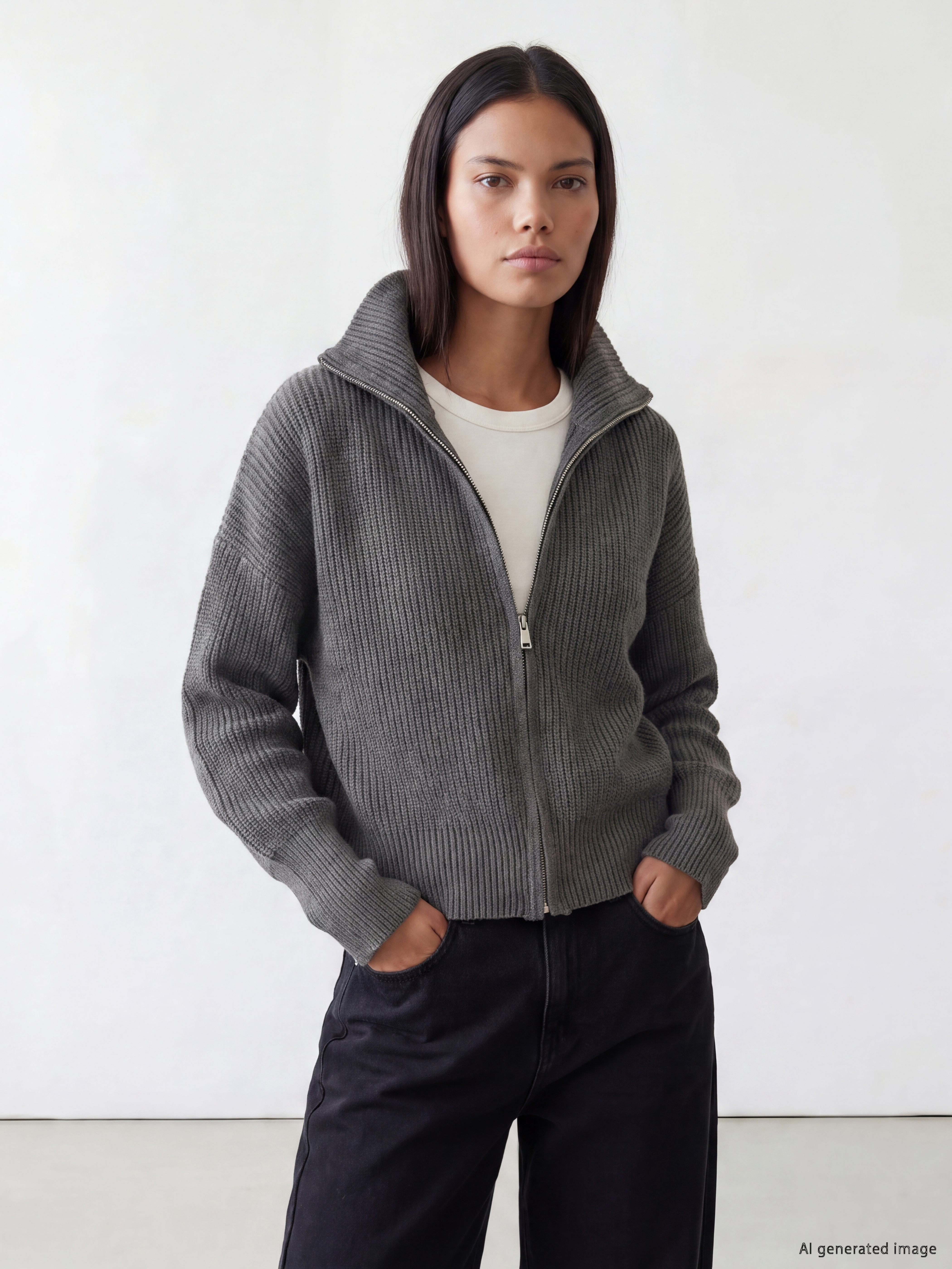 LCW Comfort Dik Yaka Kadın Triko Hırka