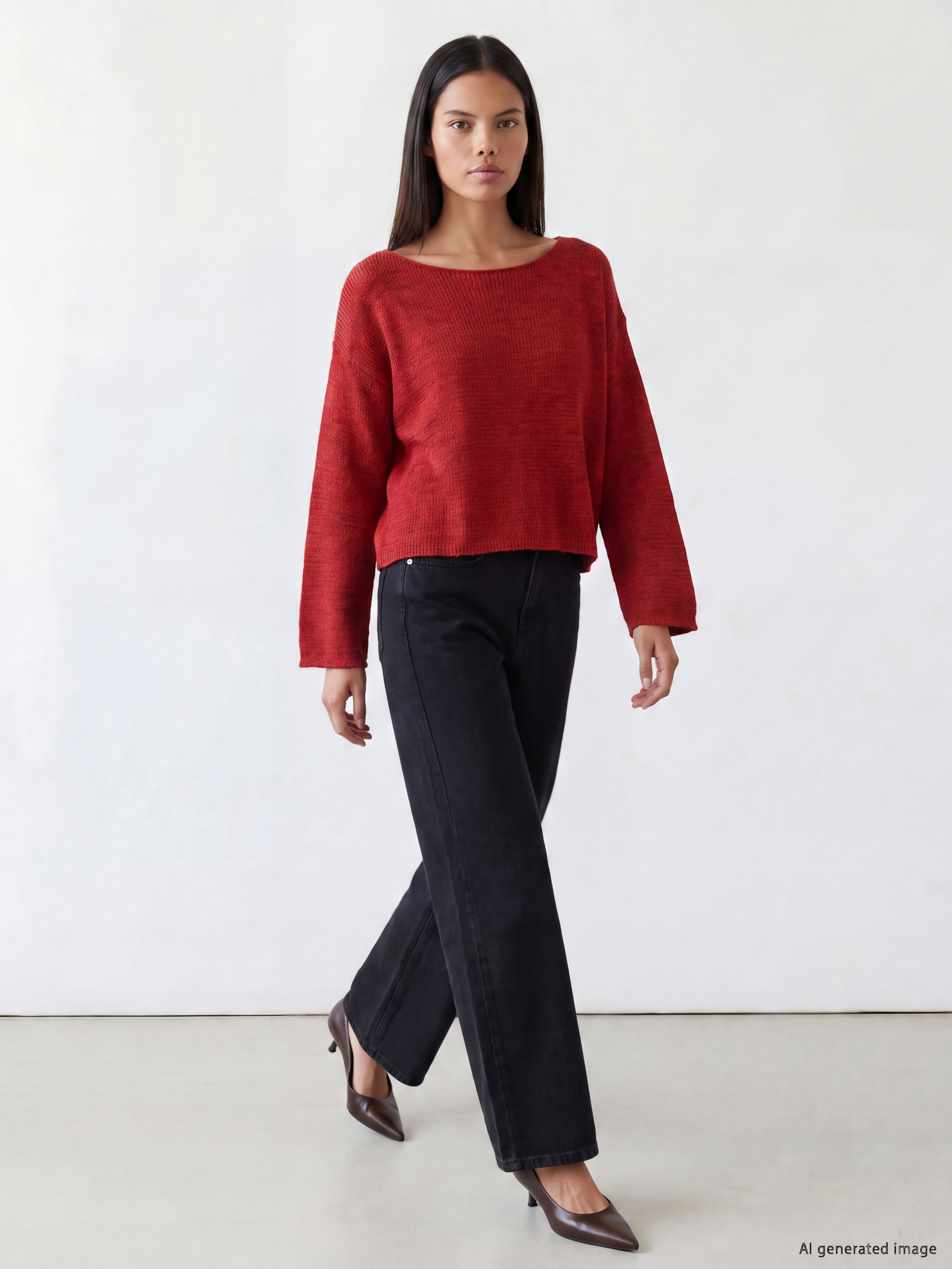LCW Comfort Kayık Yaka Kadın Triko Kazak görsel 2