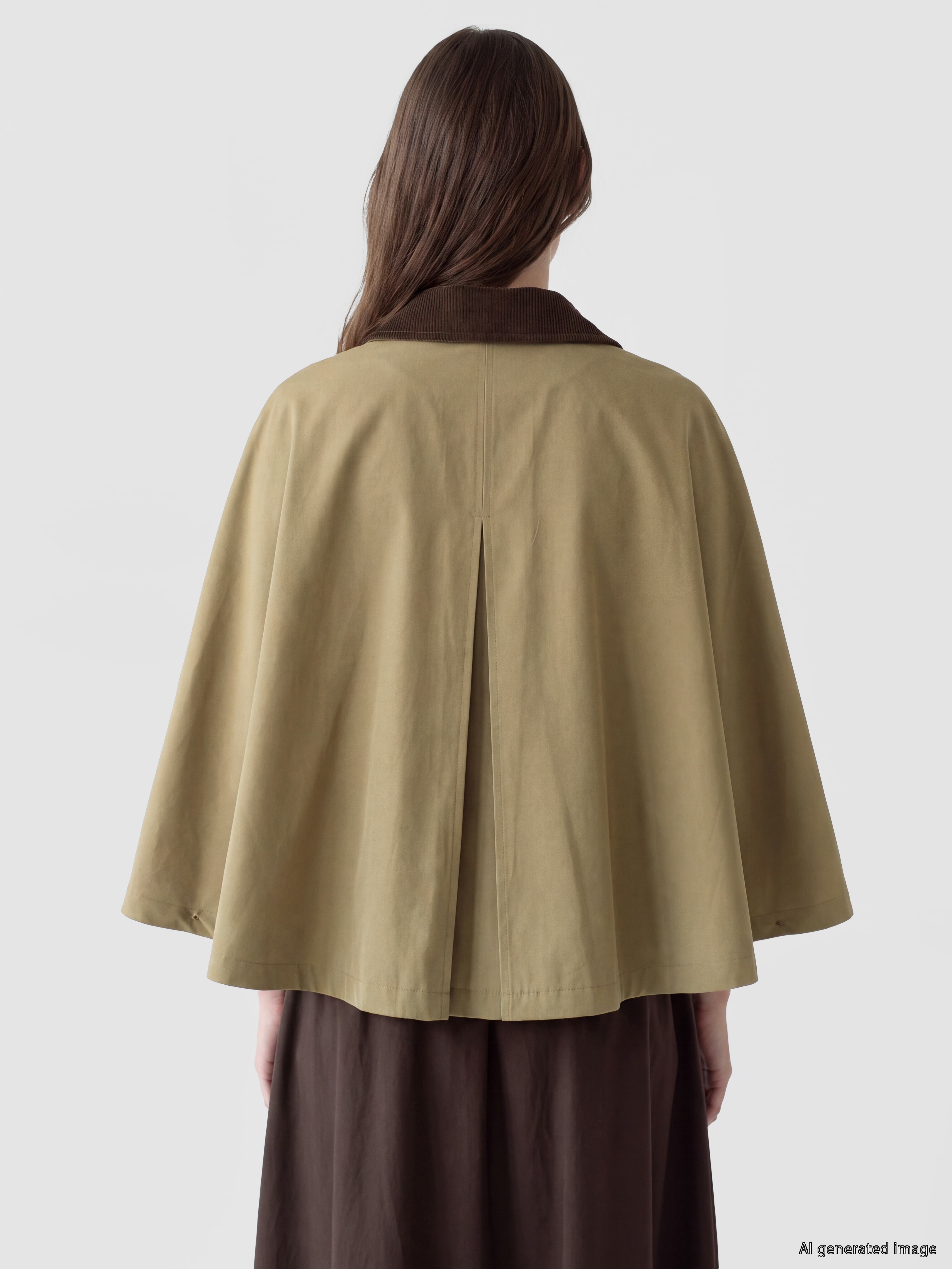 LCW Modest Kadife Yaka Kadın Trençkot görsel 5