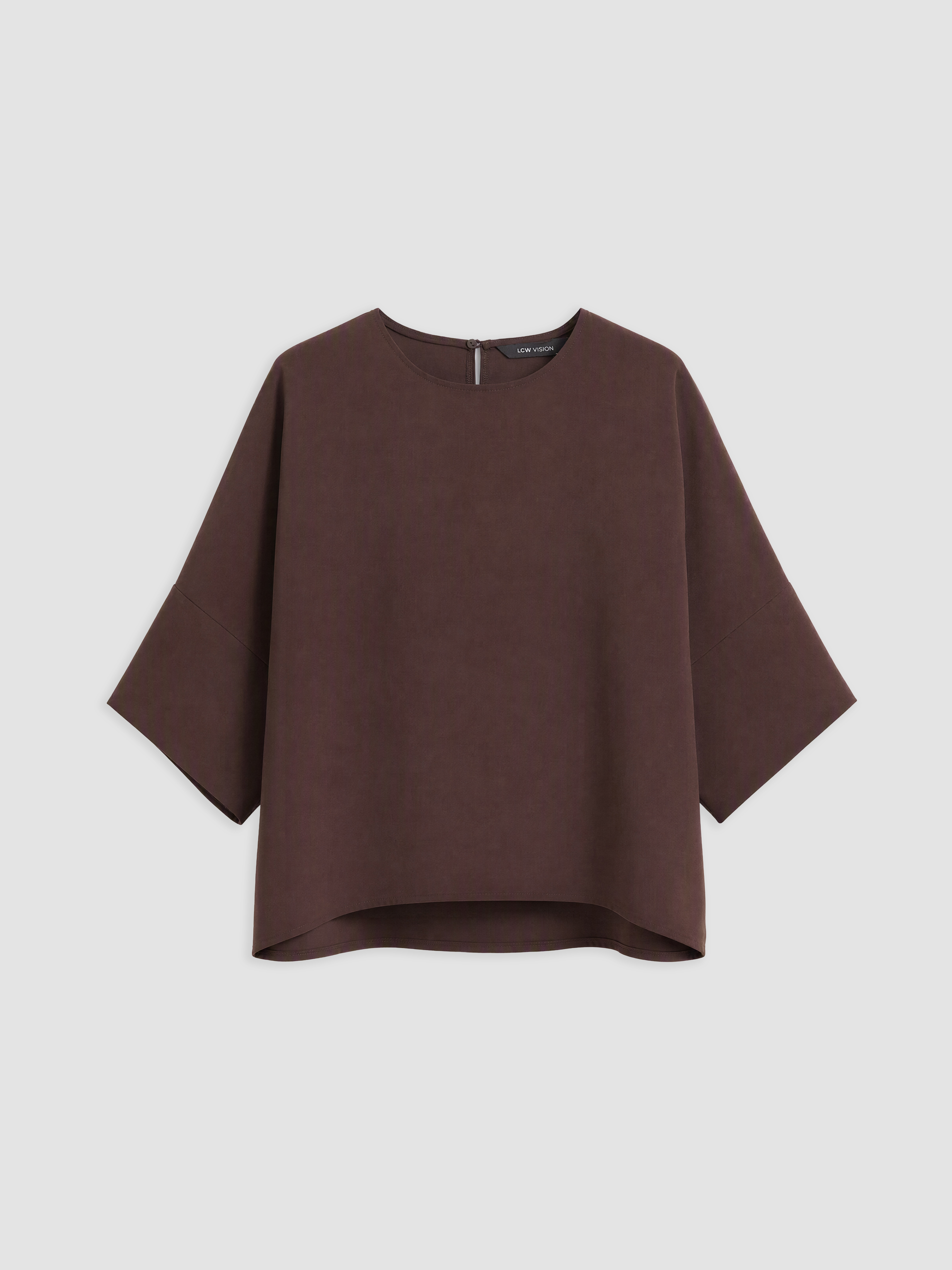 LCW Vision Bisiklet Yaka Geniş Kollu Oversize Bluz görsel 5