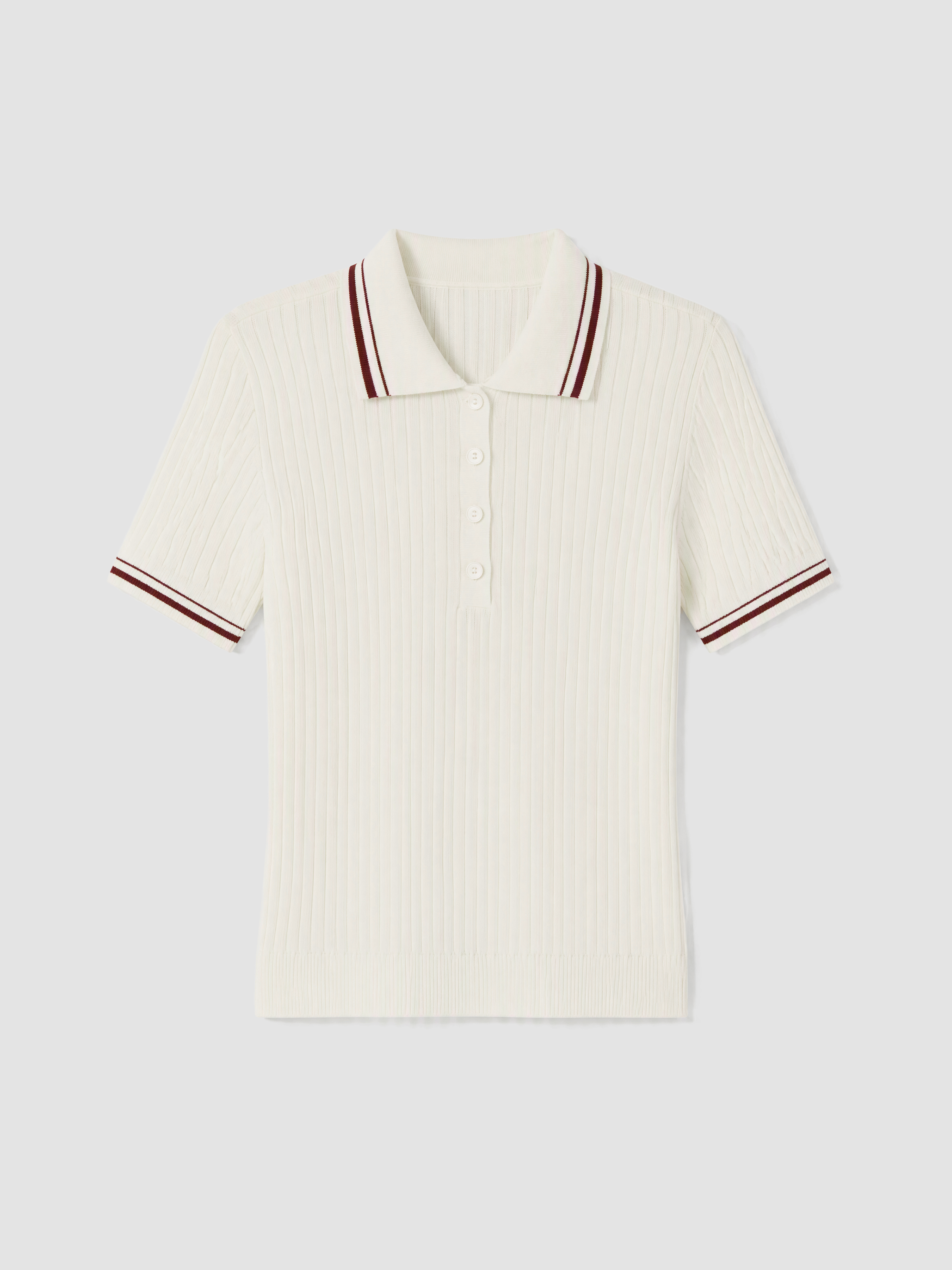 LCW Comfort Polo Yaka Çizgili Kadın Triko Kazak görsel 5