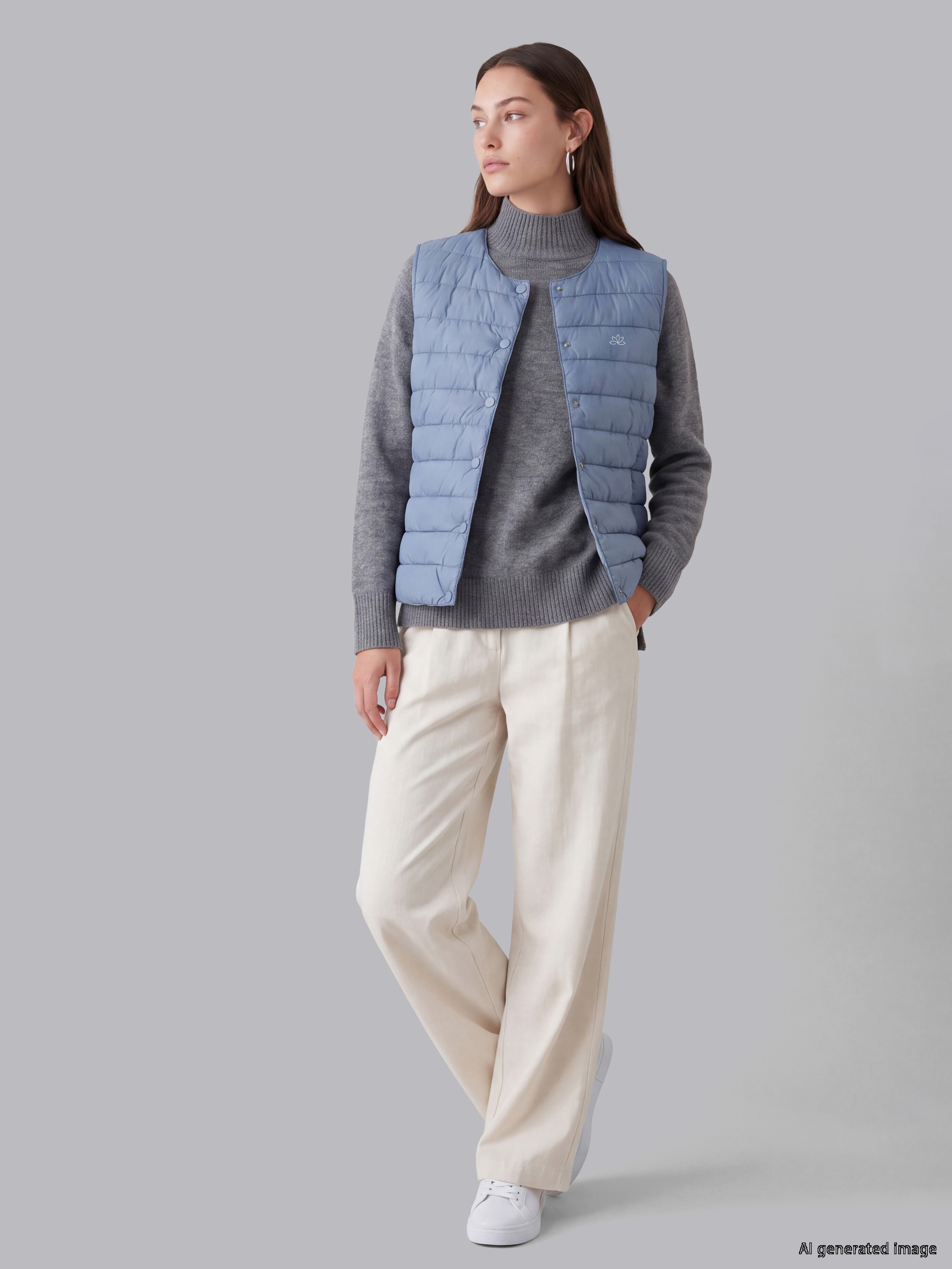 LCW Modest Bisiklet Yaka Kadın Şişme Yelek görsel 2