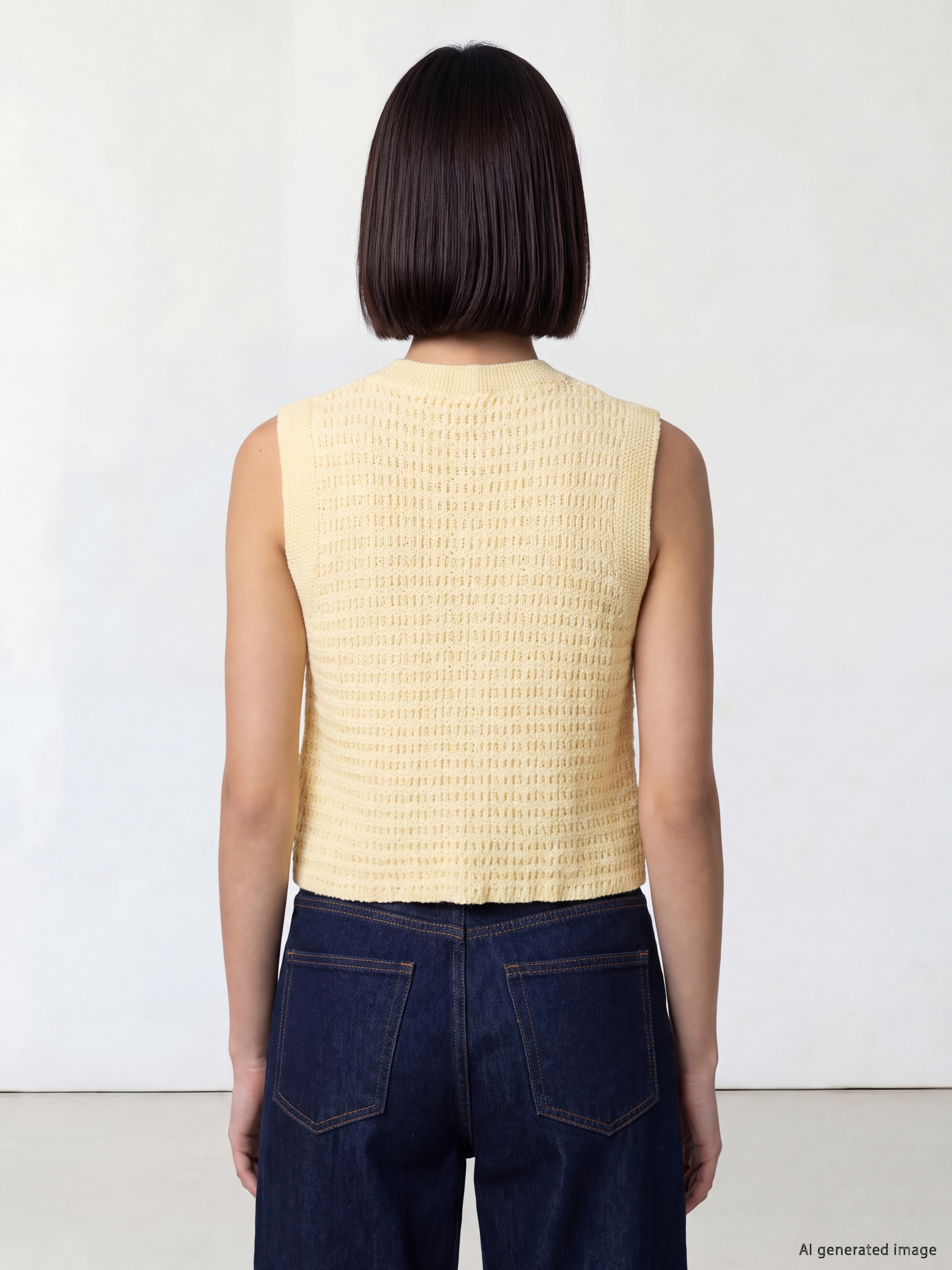 LCW Comfort Bisiklet Yaka Ajurlu Kadın Triko Yelek görsel 4