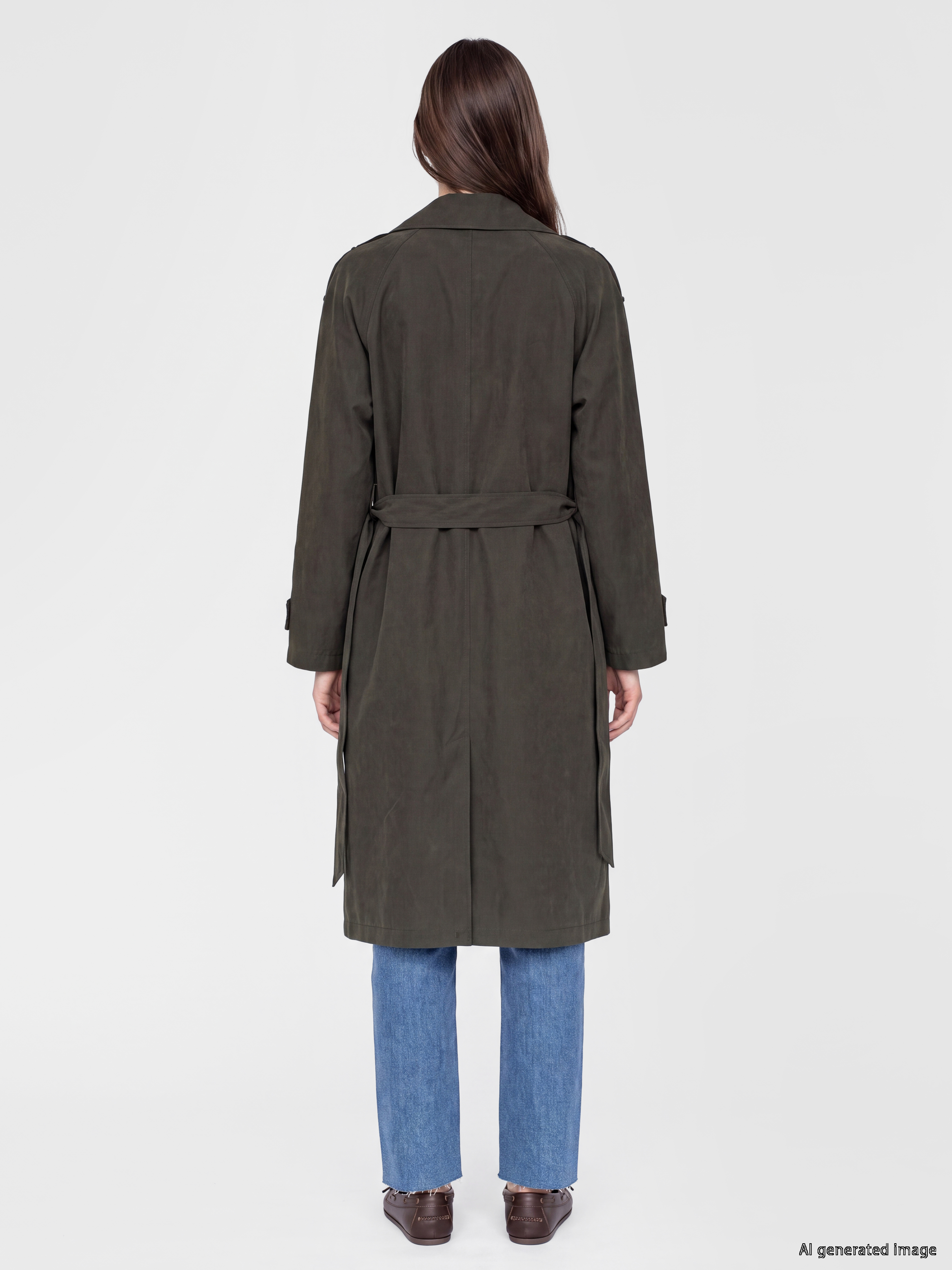 LCW Modest Kuşaklı Kadın Gabardin Trençkot görsel 4