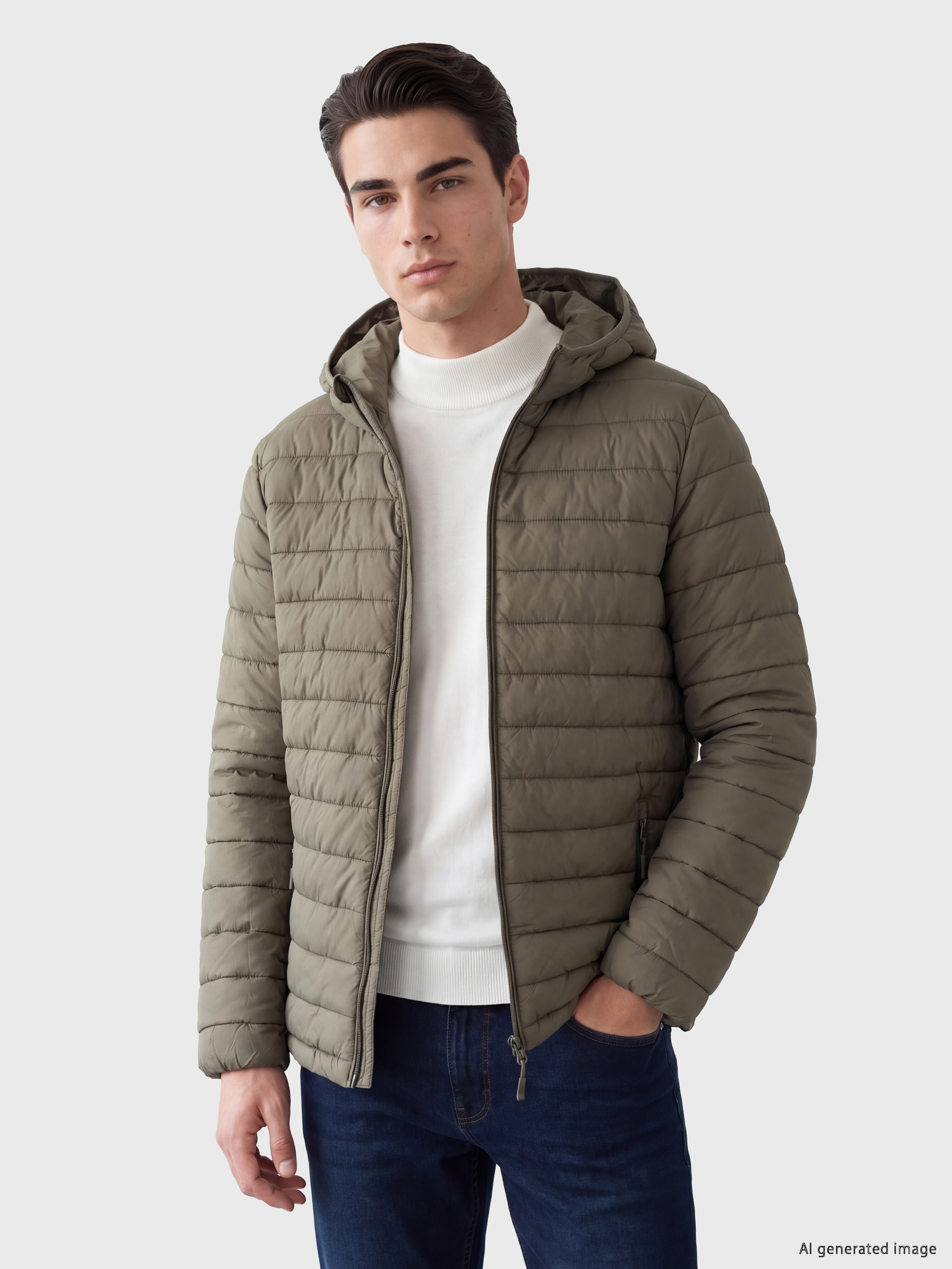 LCWAIKIKI Classic Regular Fit Kapüşonlu Erkek Şişme Mont