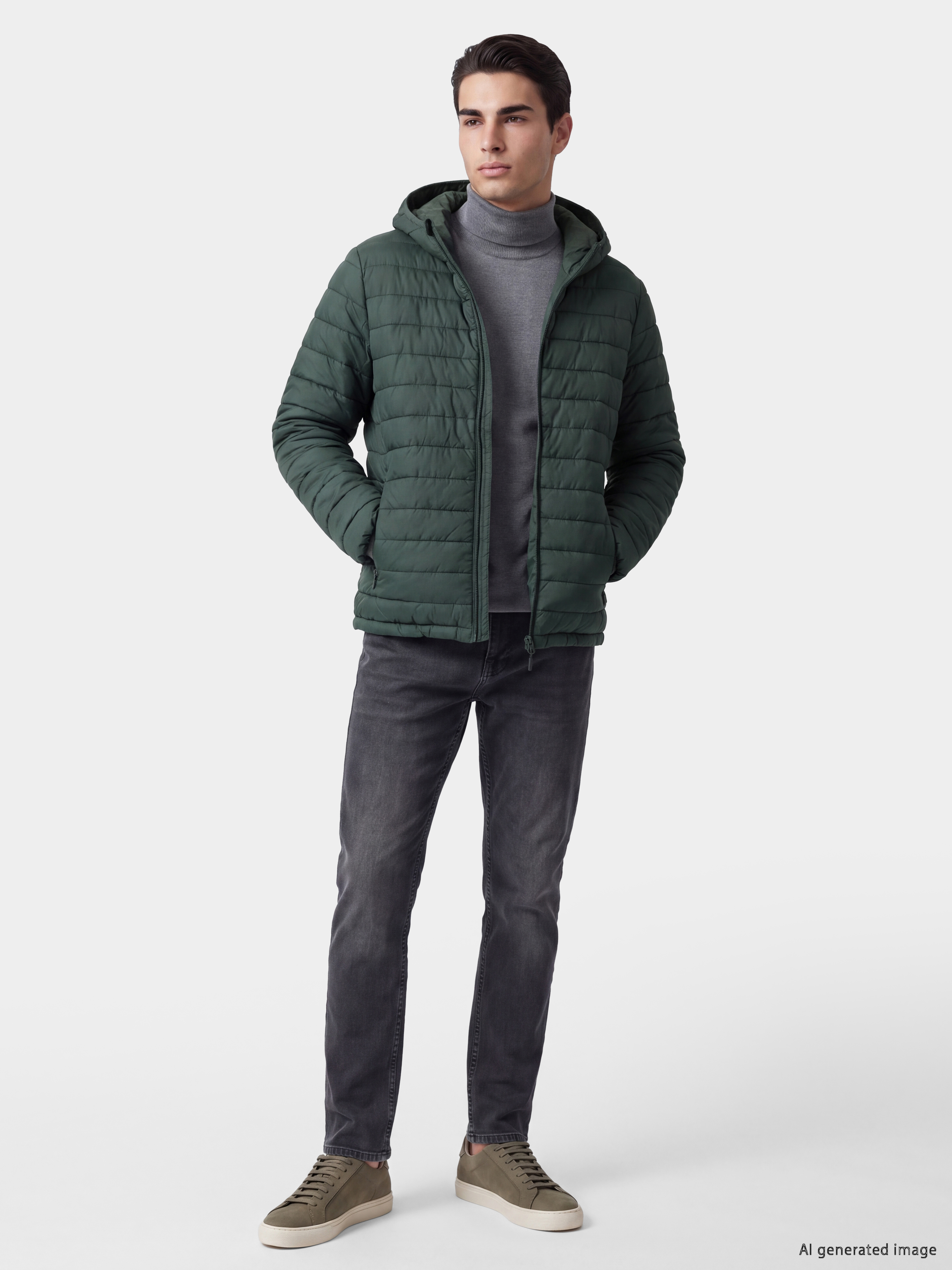 LCWAIKIKI Classic Regular Fit Kapüşonlu Erkek Şişme Mont görsel 2