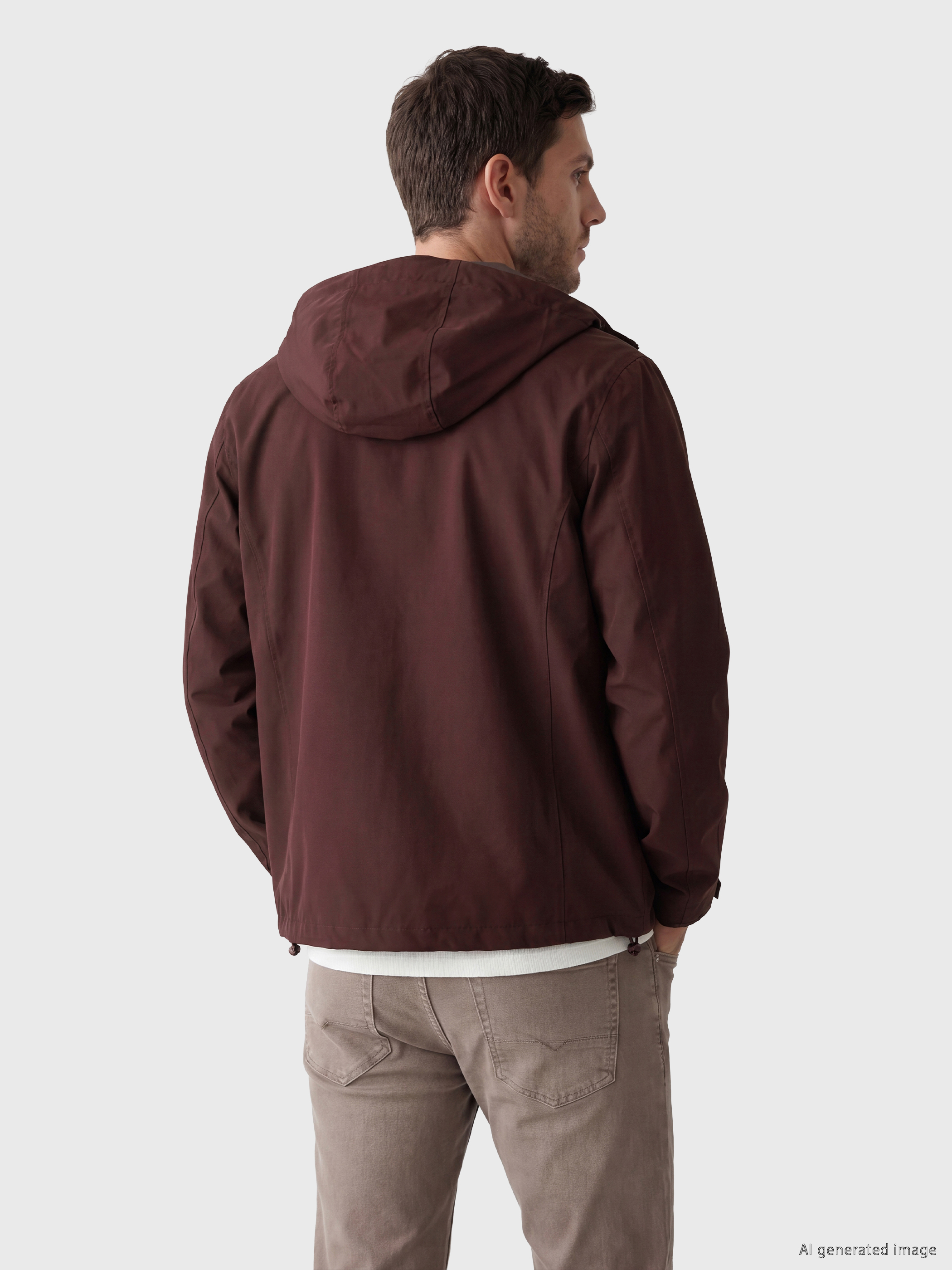 LCWAIKIKI Classic Regular Fit Kapüşonlu Erkek Yağmurluk görsel 3