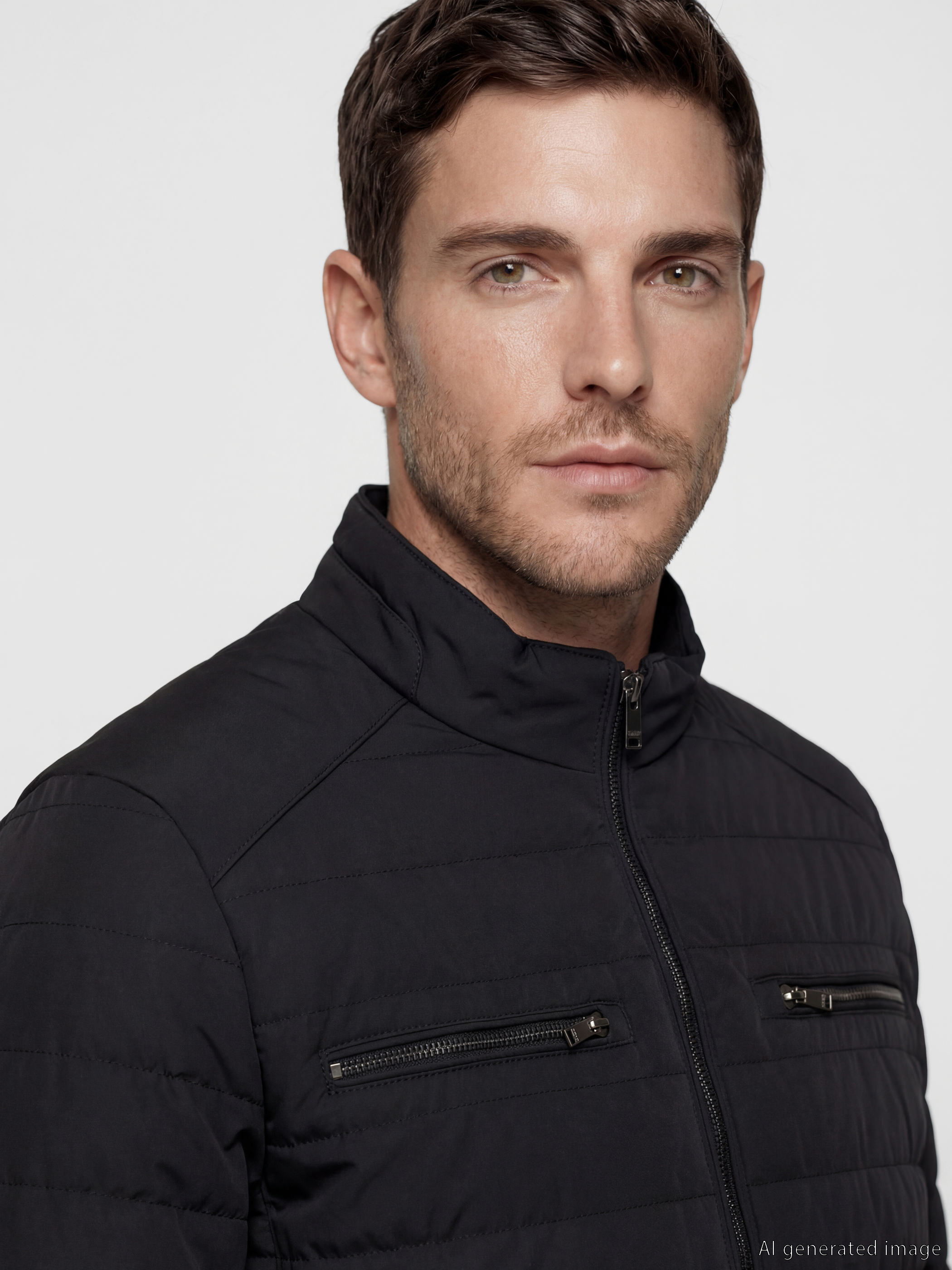 LCWAIKIKI Classic Regular Fit Dik Yaka Erkek Deri Görünümlü Mont görsel 3
