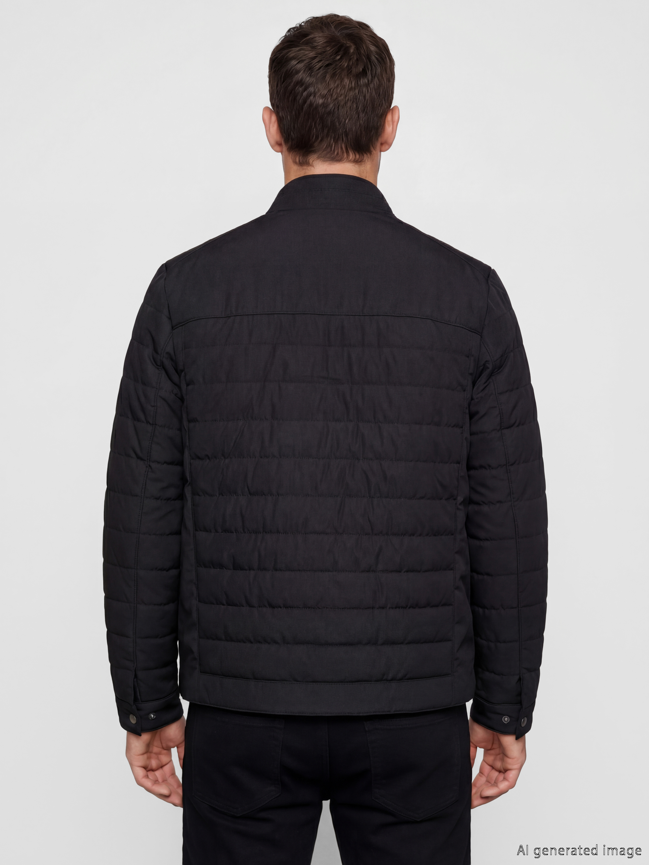 LCWAIKIKI Classic Regular Fit Dik Yaka Erkek Deri Görünümlü Mont görsel 4