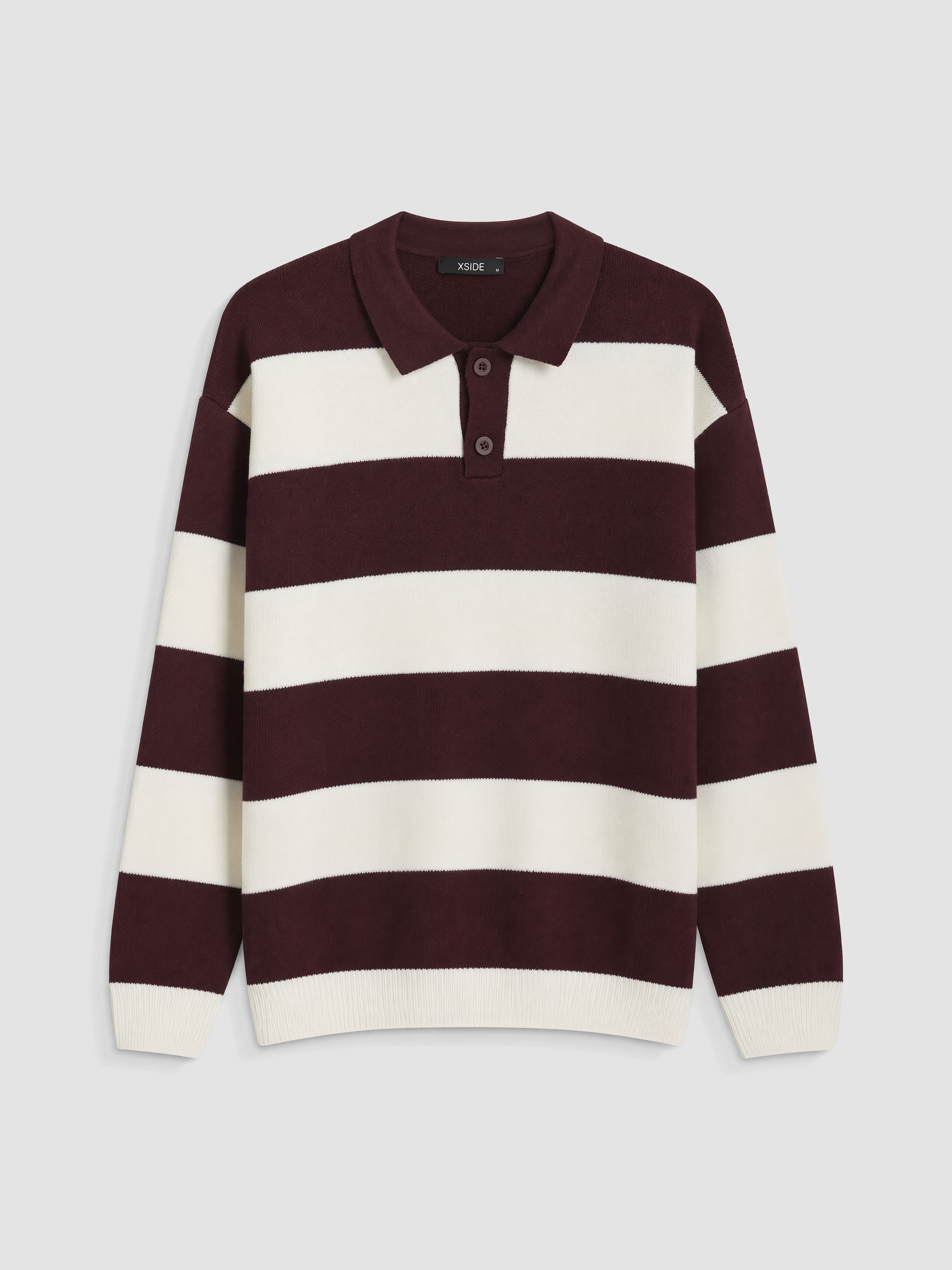 XSIDE Polo Yaka Çizgili Erkek Triko Kazak görsel 5