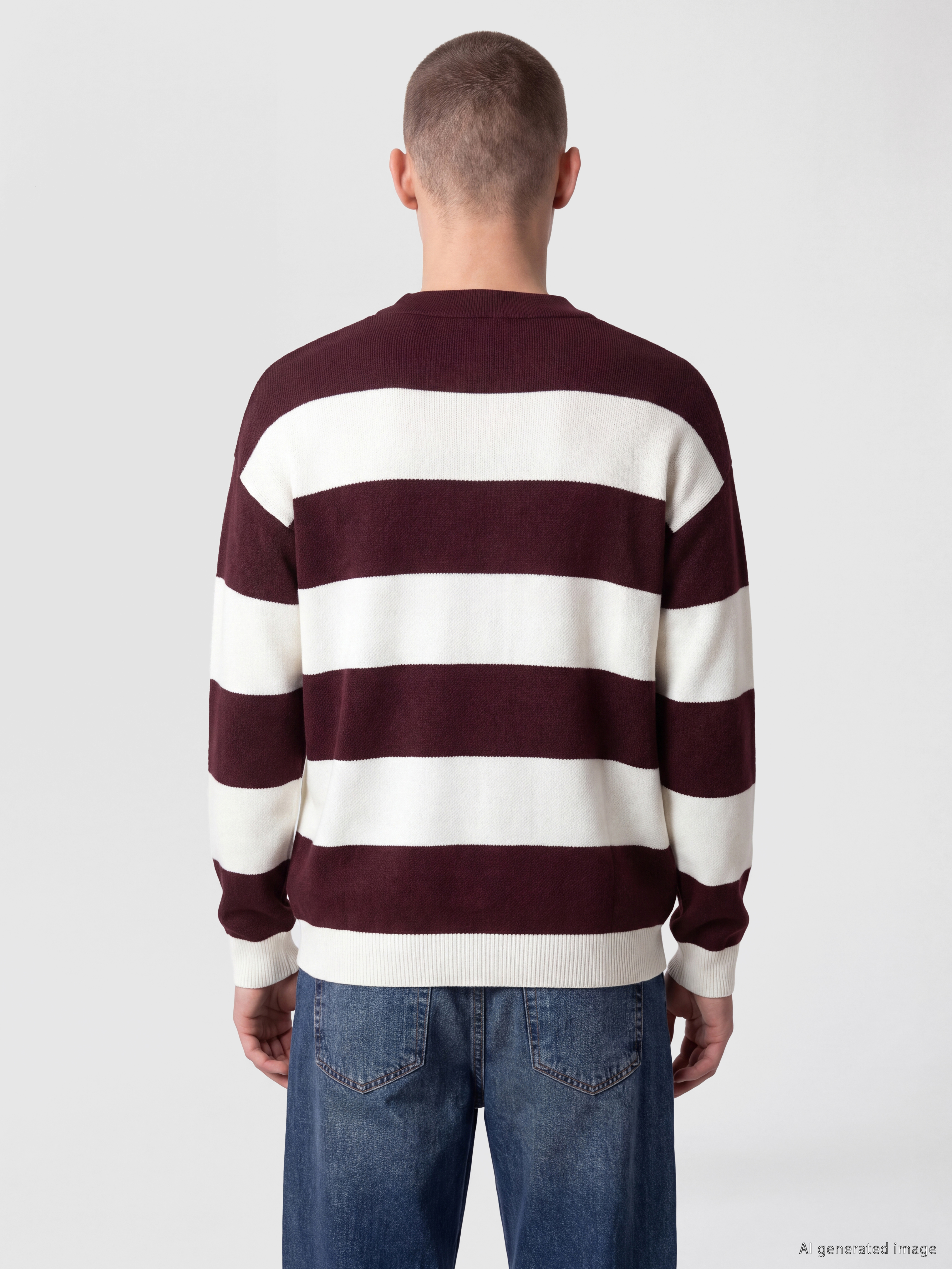 XSIDE Polo Yaka Çizgili Erkek Triko Kazak görsel 4