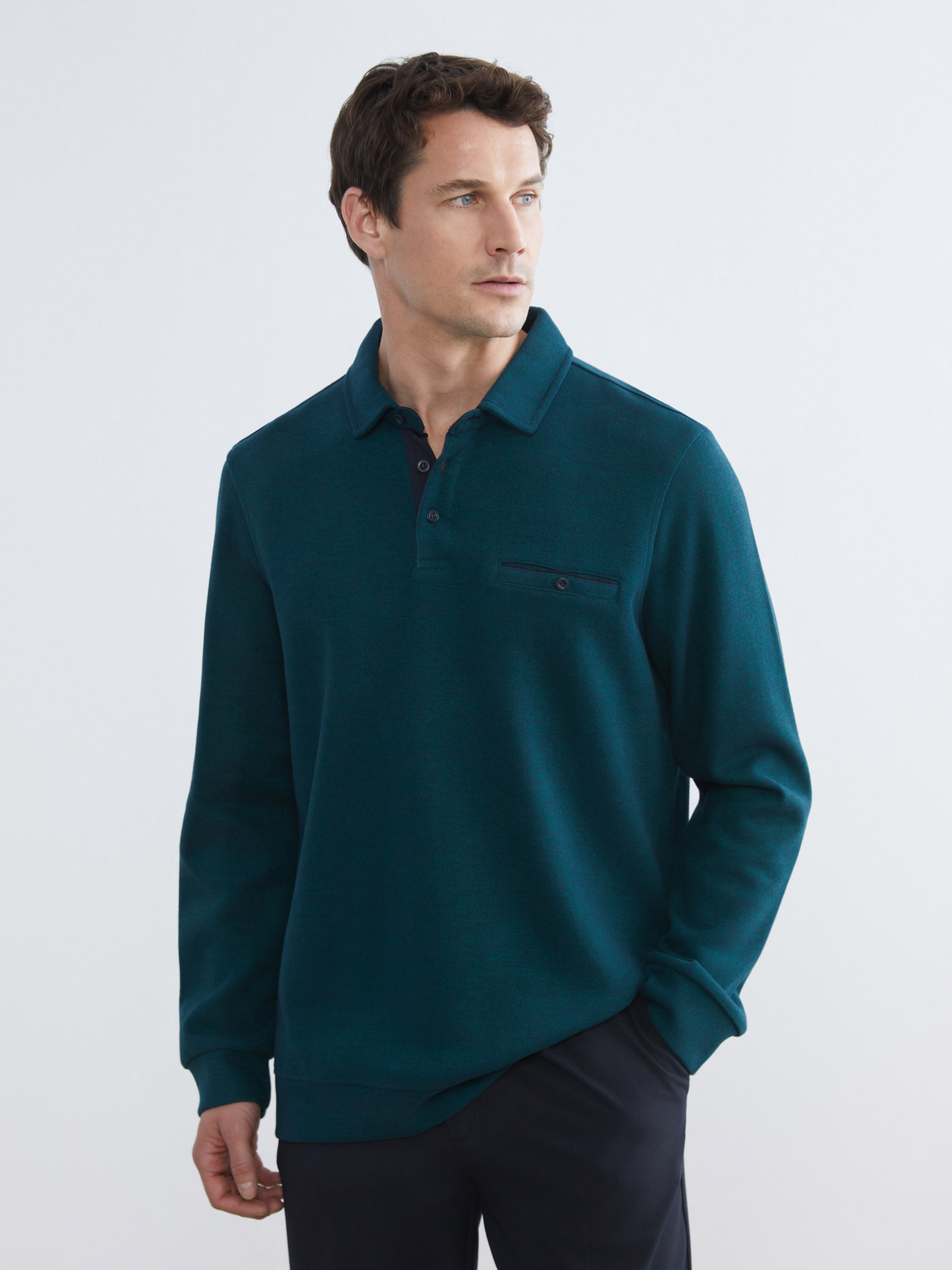 SOUTHBLUE Polo Yaka Erkek Sweatshirt