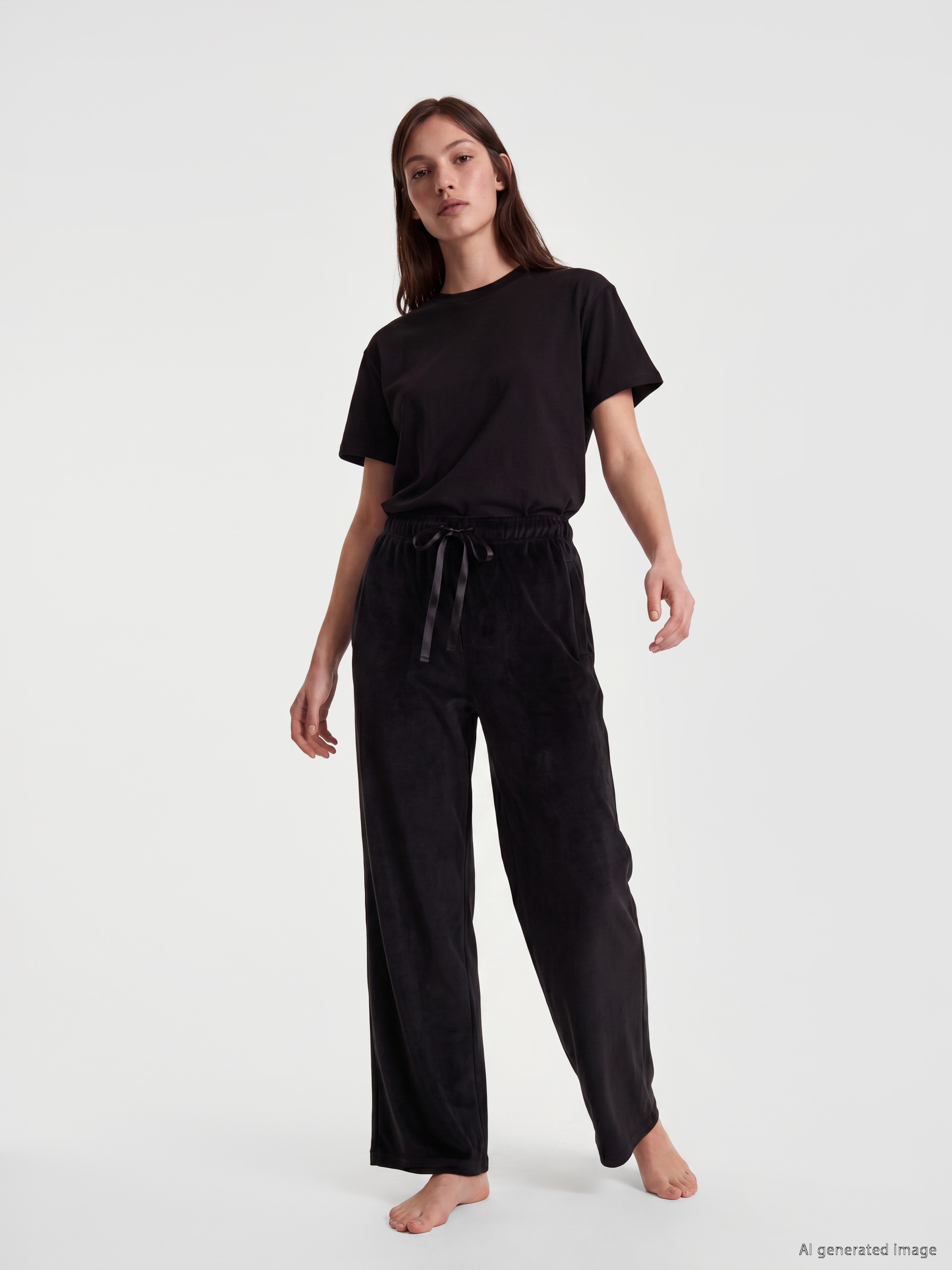 LCW DREAM Beli Lastikli Kadife Kadın Pijama Alt
