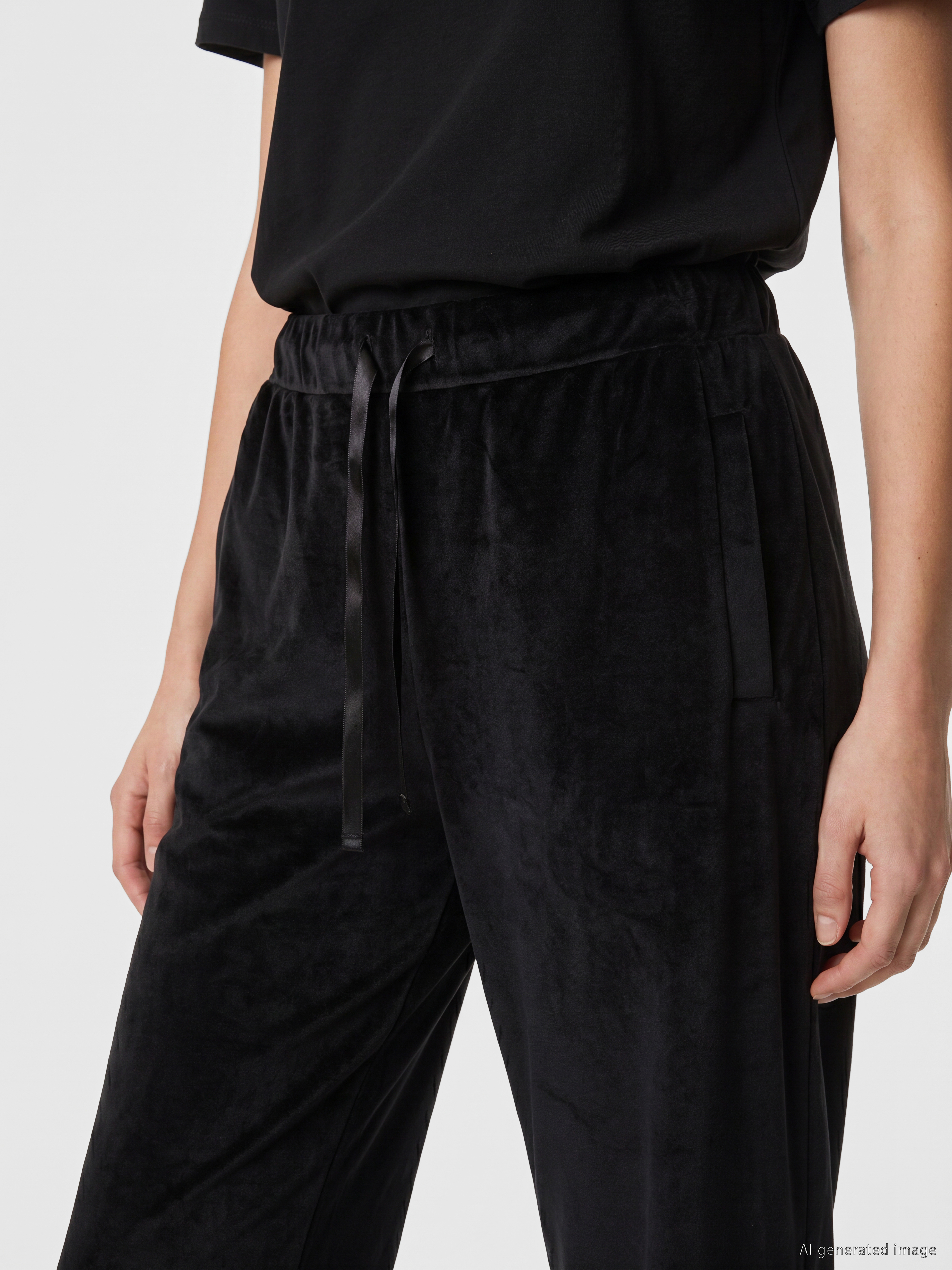 LCW DREAM Beli Lastikli Kadife Kadın Pijama Alt görsel 3