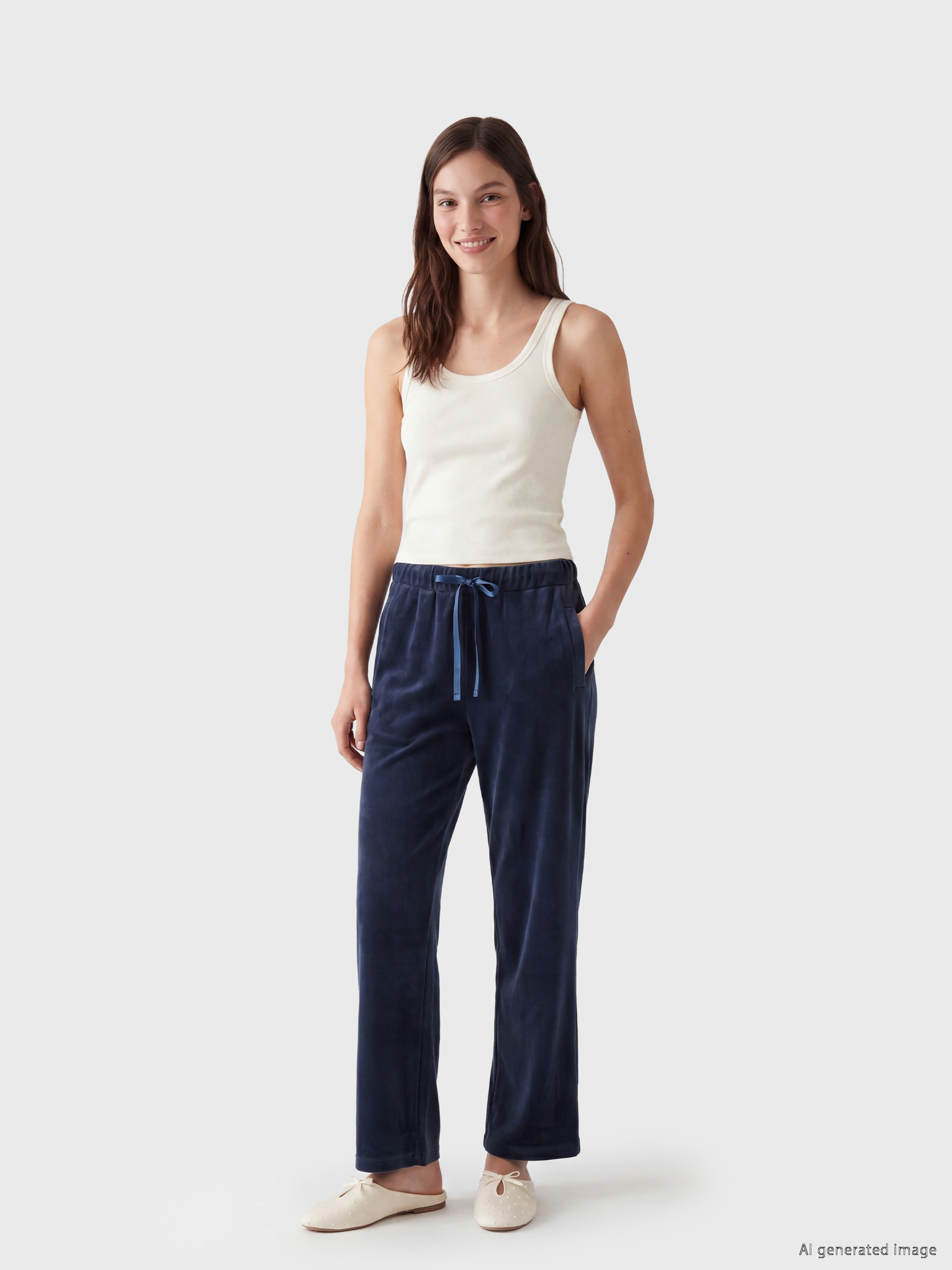 LCW DREAM Beli Lastikli Kadife Kadın Pijama Alt