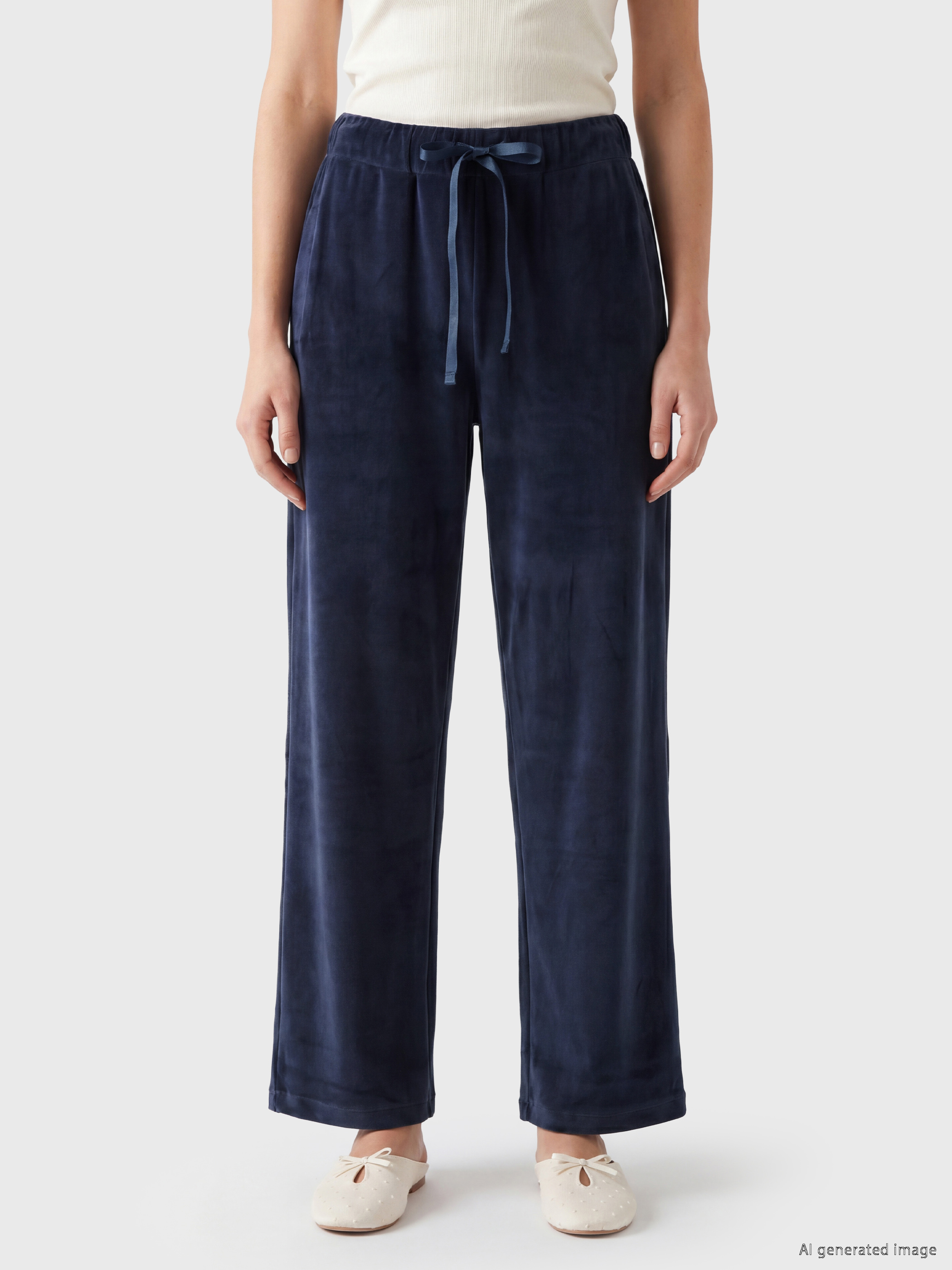 LCW DREAM Beli Lastikli Kadife Kadın Pijama Alt görsel 2