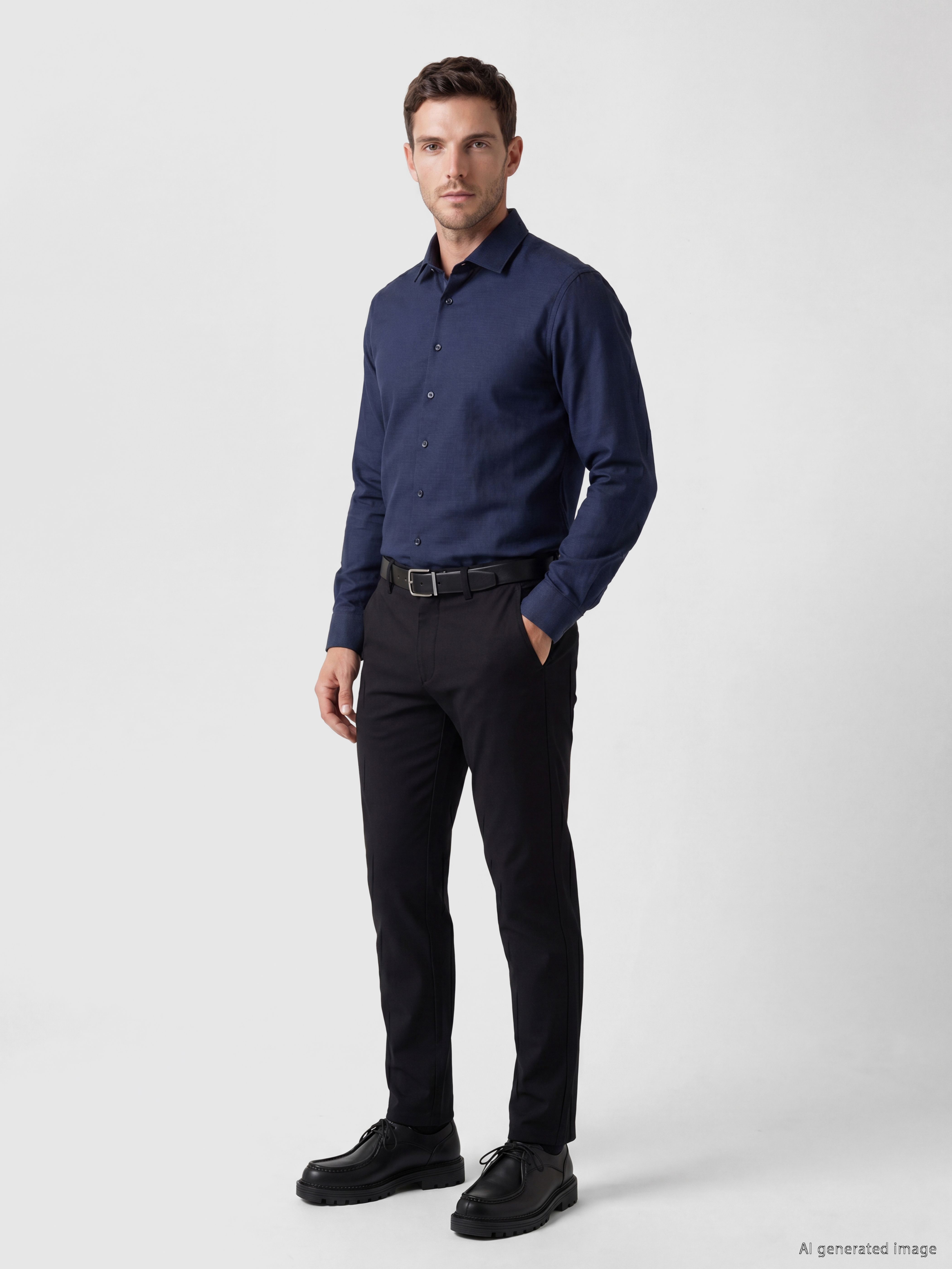LCW BUSINESS Slim Fit Armürlü Erkek Gömlek görsel 2