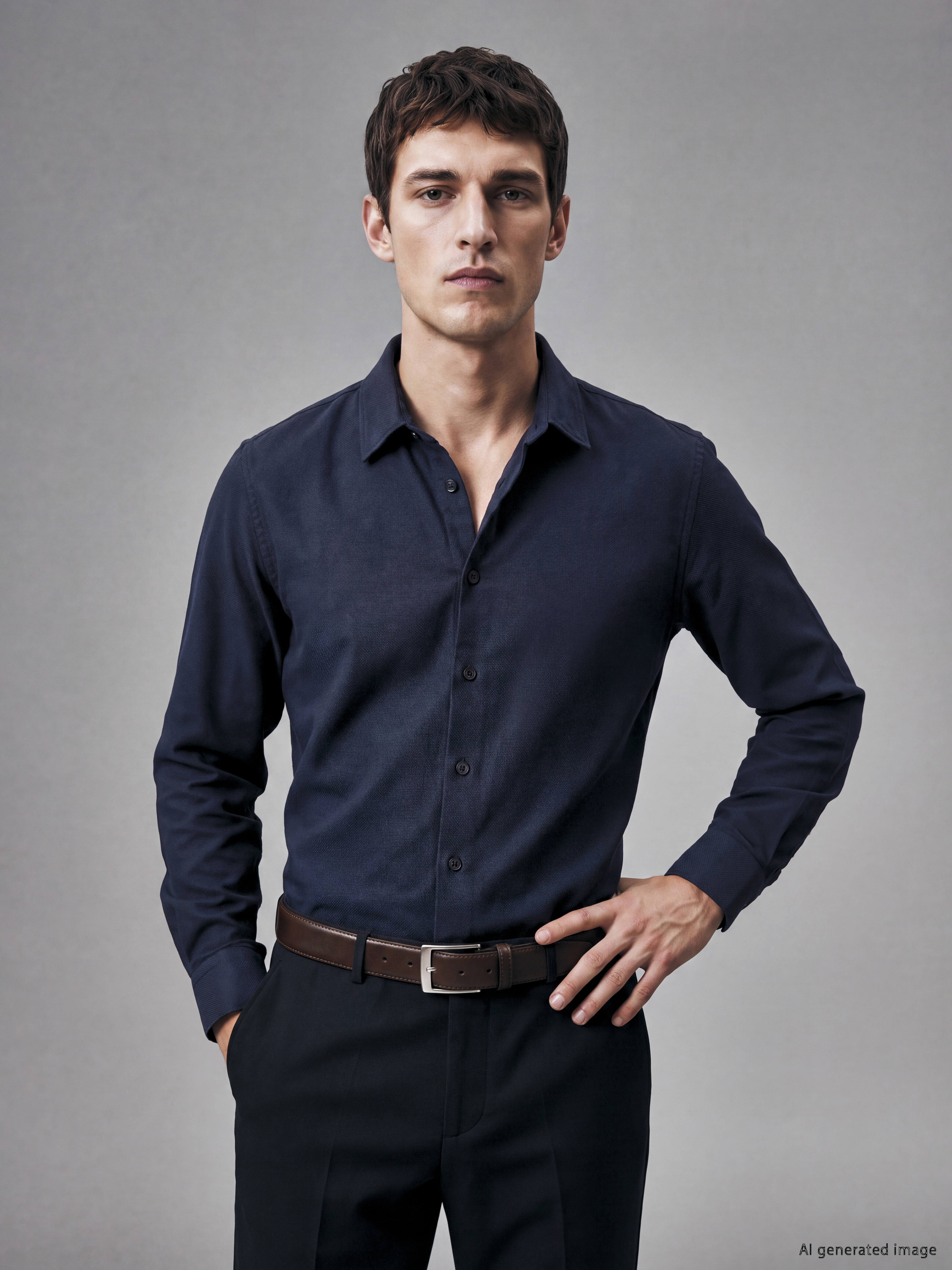 LCW BUSINESS Slim Fit Armürlü Erkek Gömlek