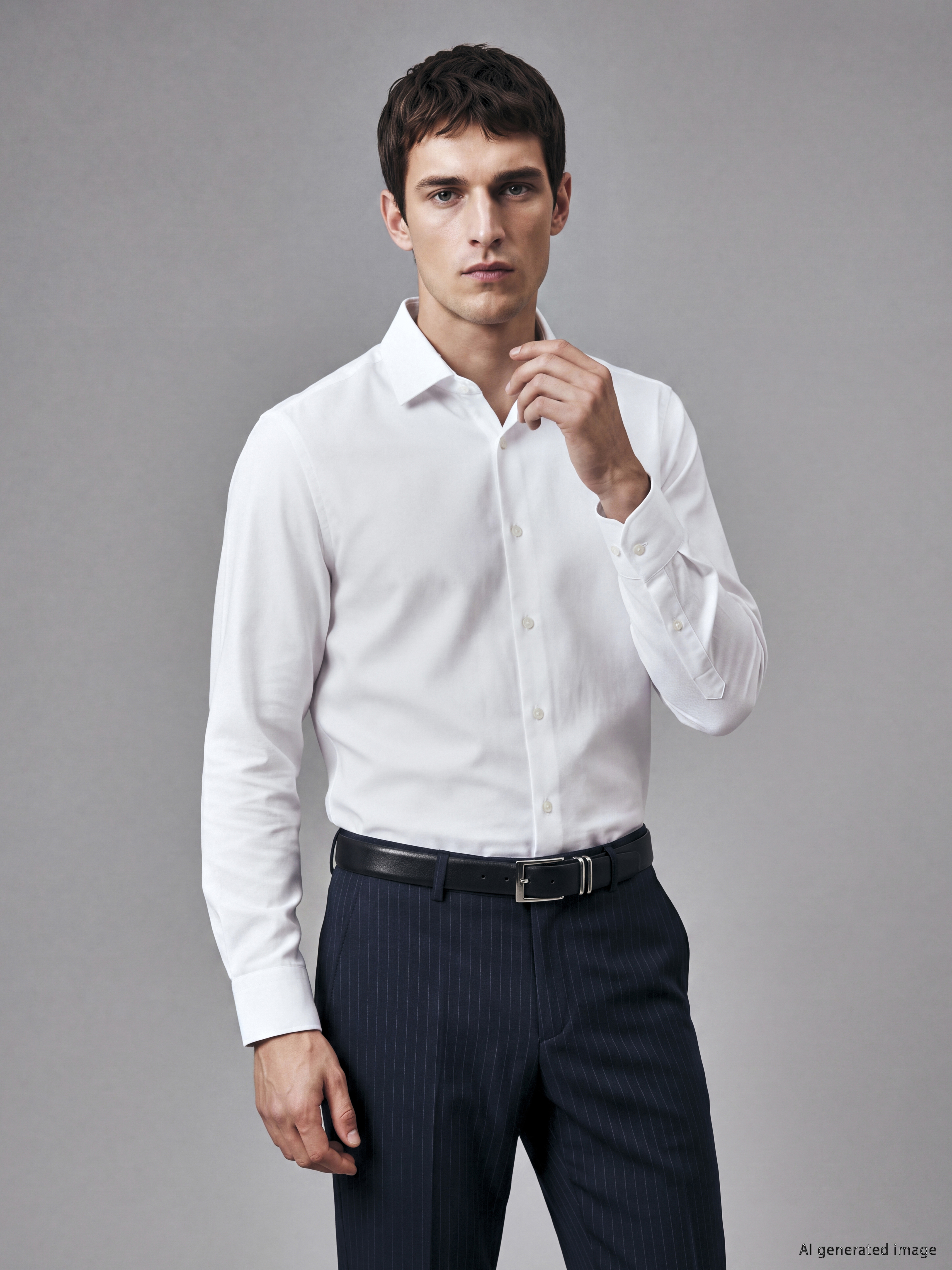 LCW BUSINESS Slim Fit Armürlü Erkek Basic Gömlek