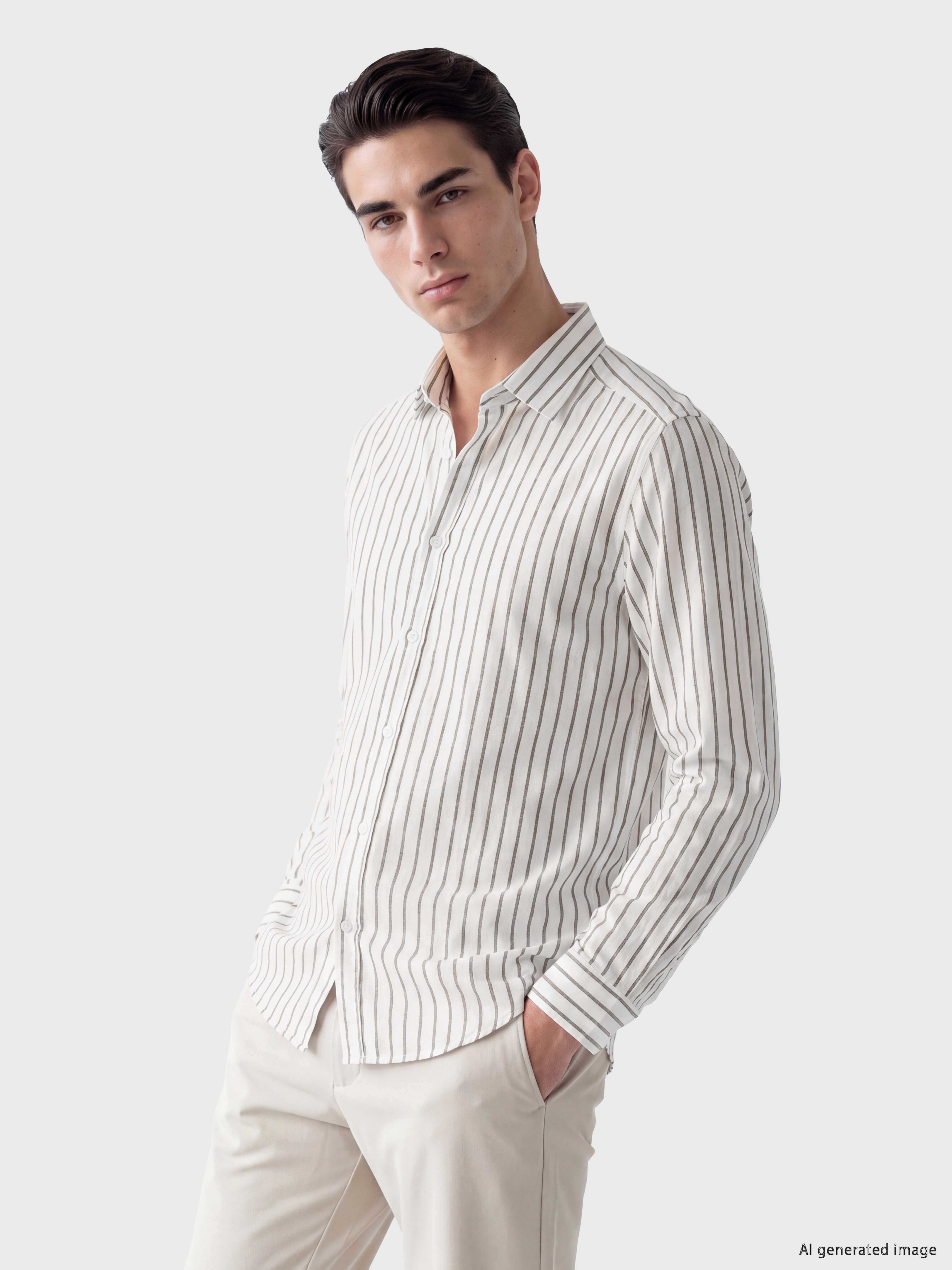 LCW BUSINESS Slim Fit Çizgili Erkek Gömlek