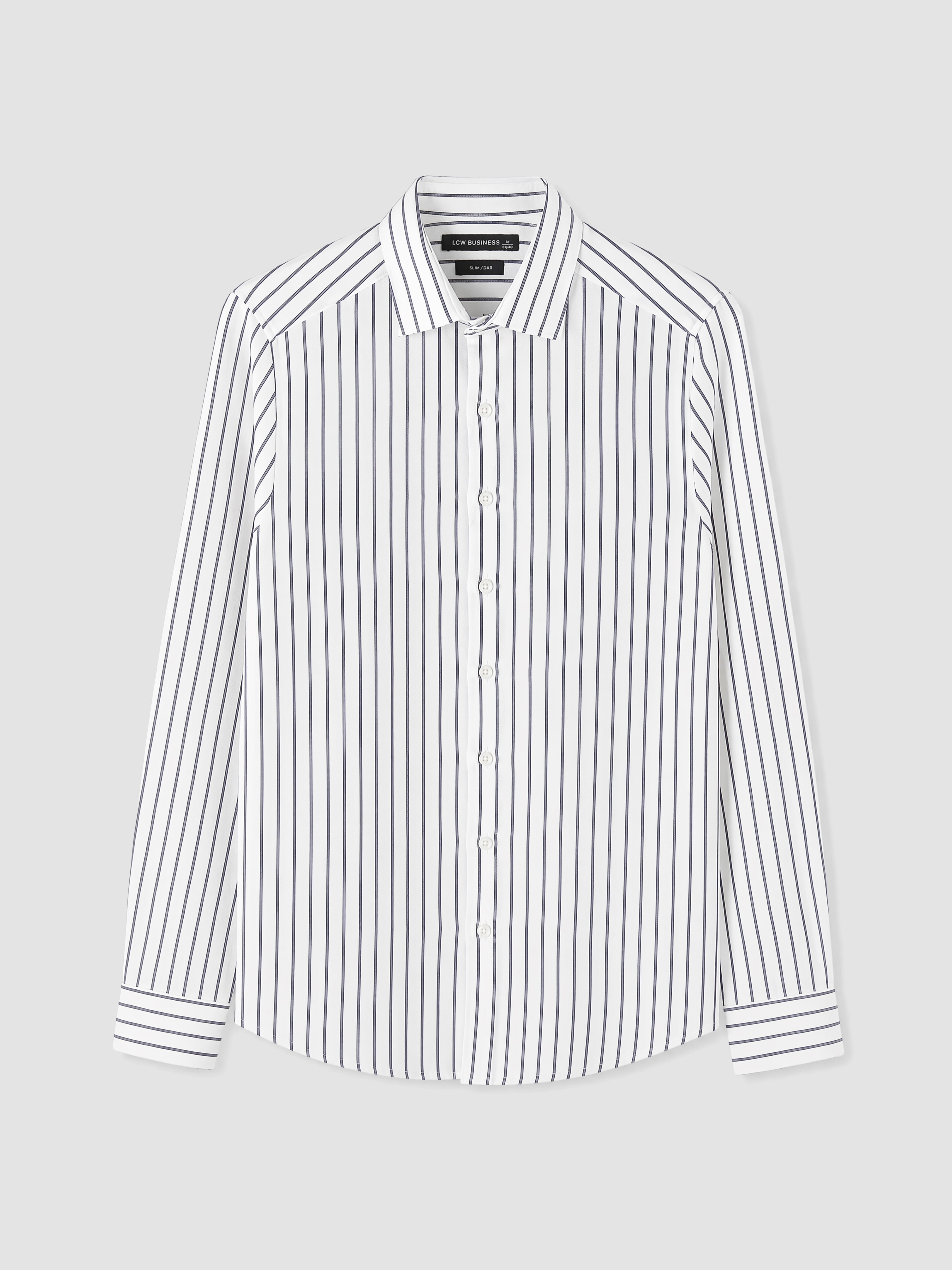 LCW BUSINESS Slim Fit Çizgili Erkek Gömlek görsel 4