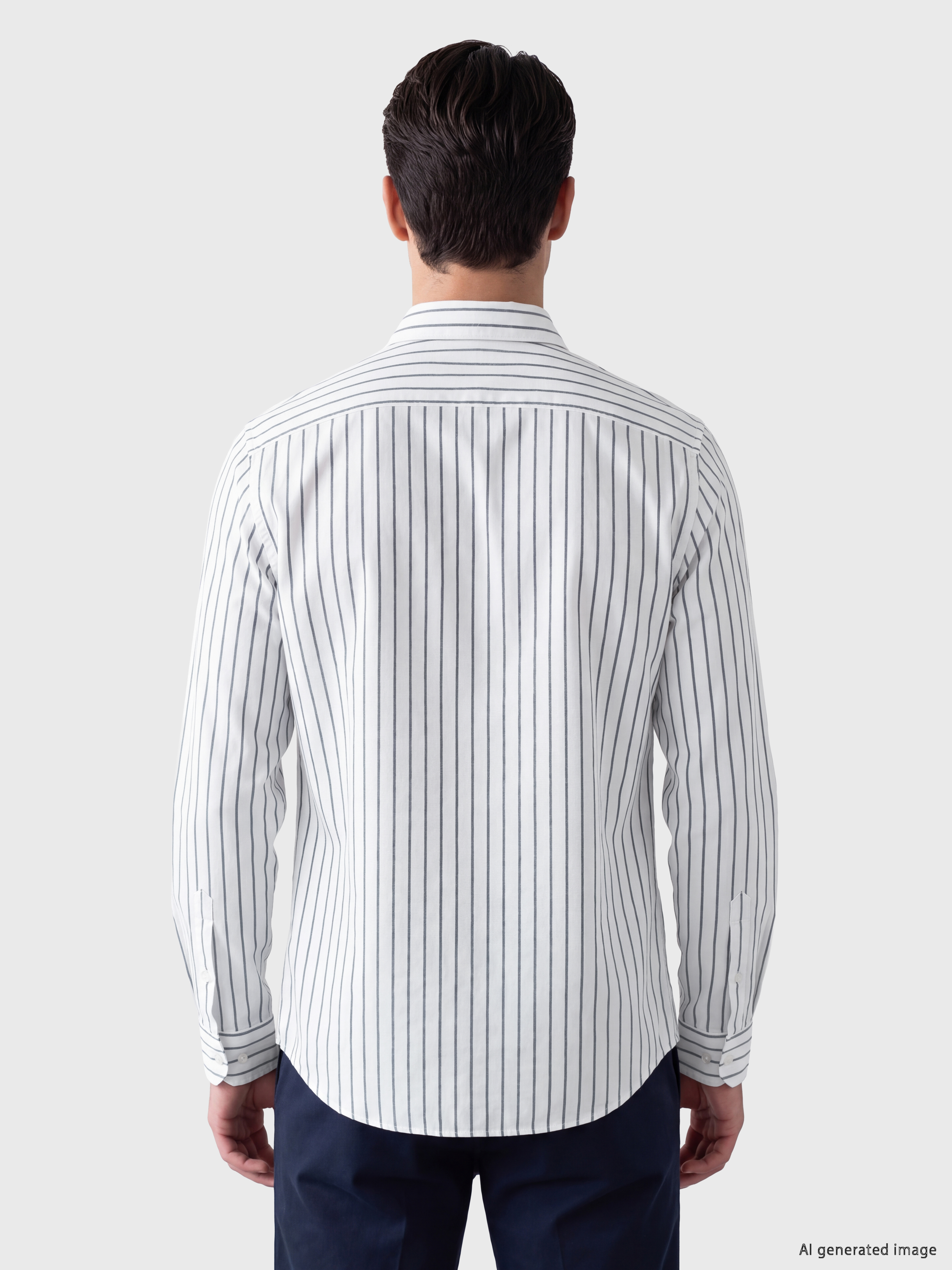 LCW BUSINESS Slim Fit Çizgili Erkek Gömlek görsel 3