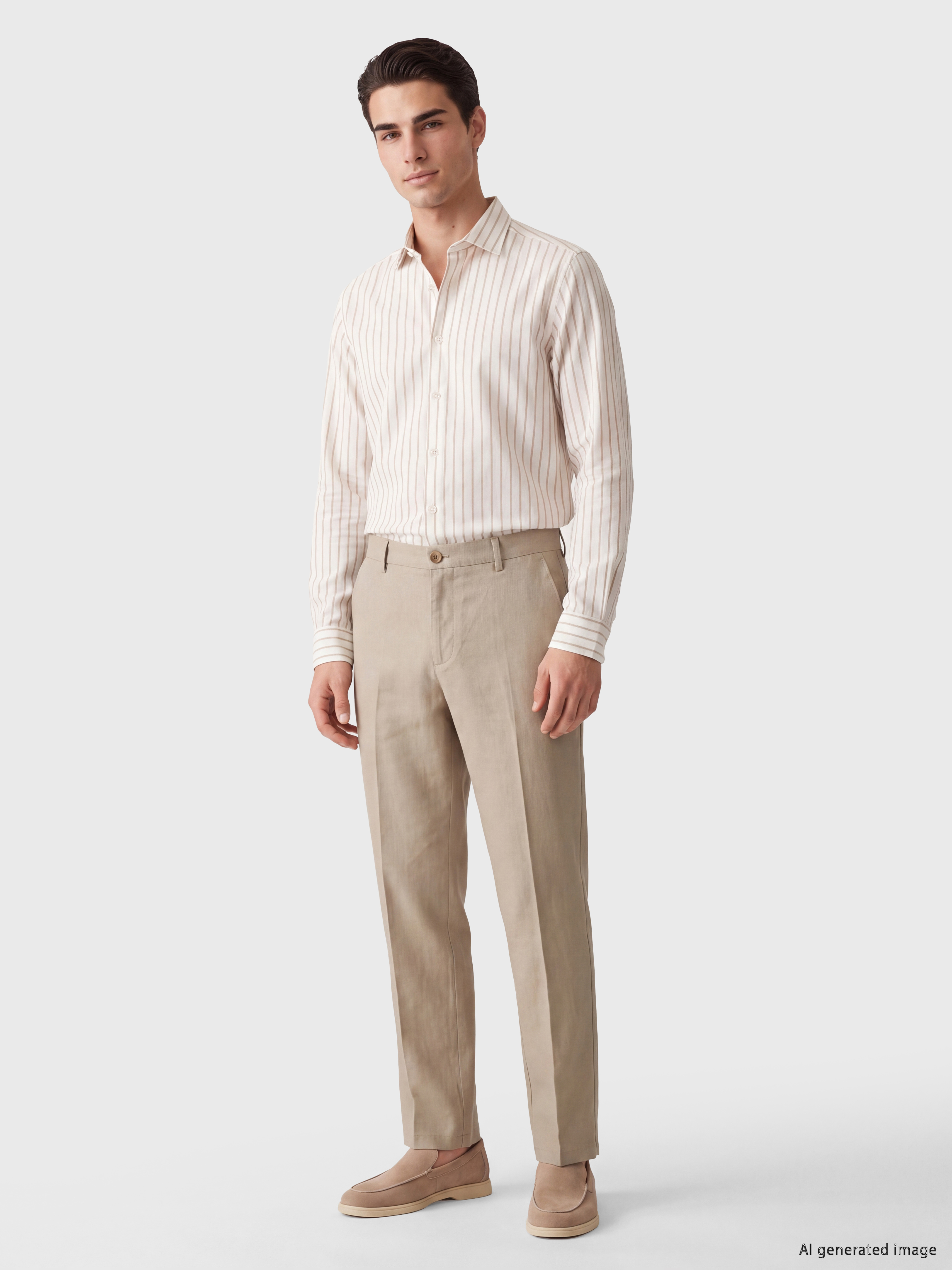LCW BUSINESS Slim Fit Çizgili Erkek Gömlek görsel 2