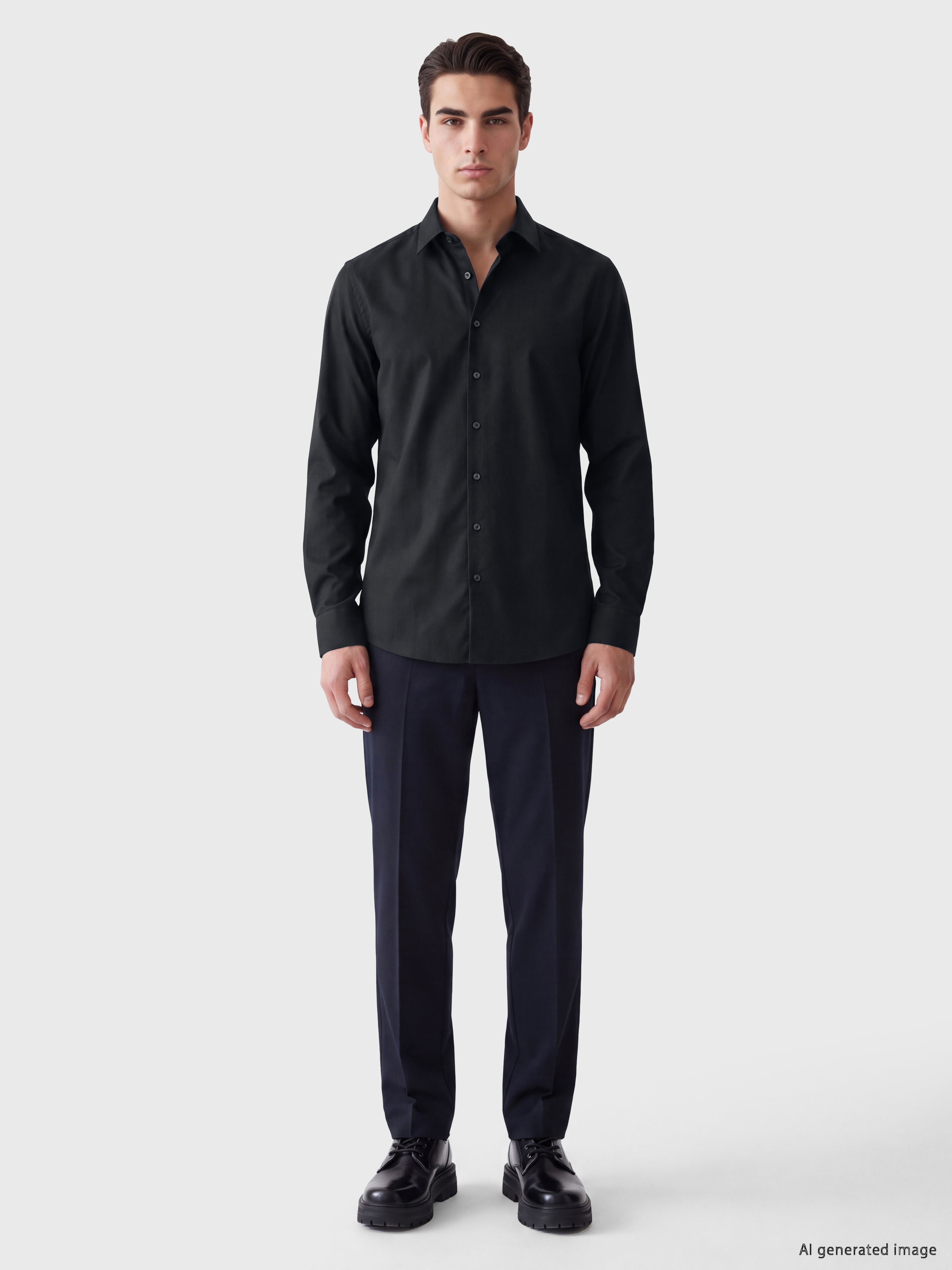 LCW BUSINESS Slim Fit Erkek Oxford Gömlek görsel 2