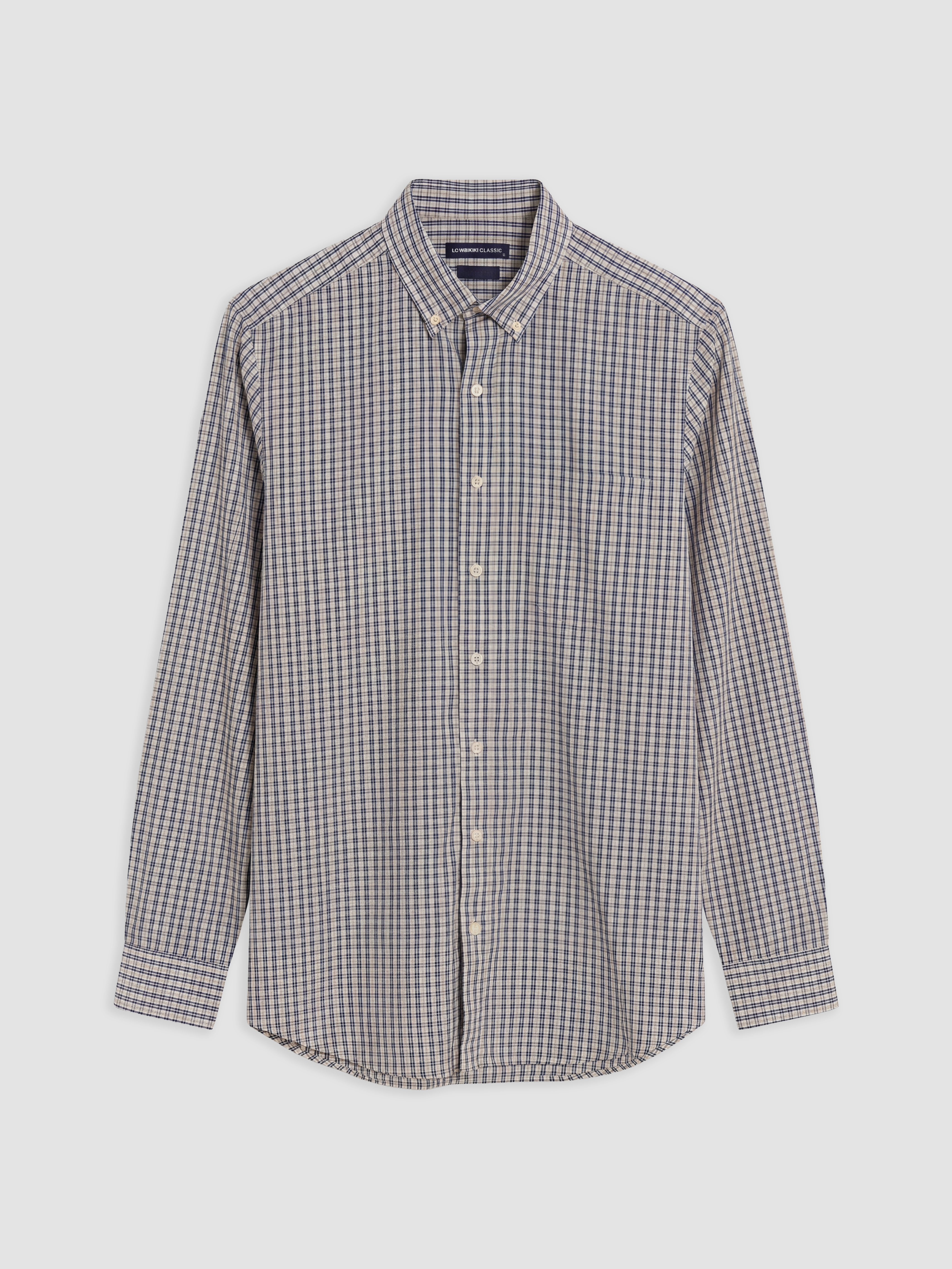LCWAIKIKI Classic Regular Fit Ekose Poplin Erkek Gömlek görsel 4