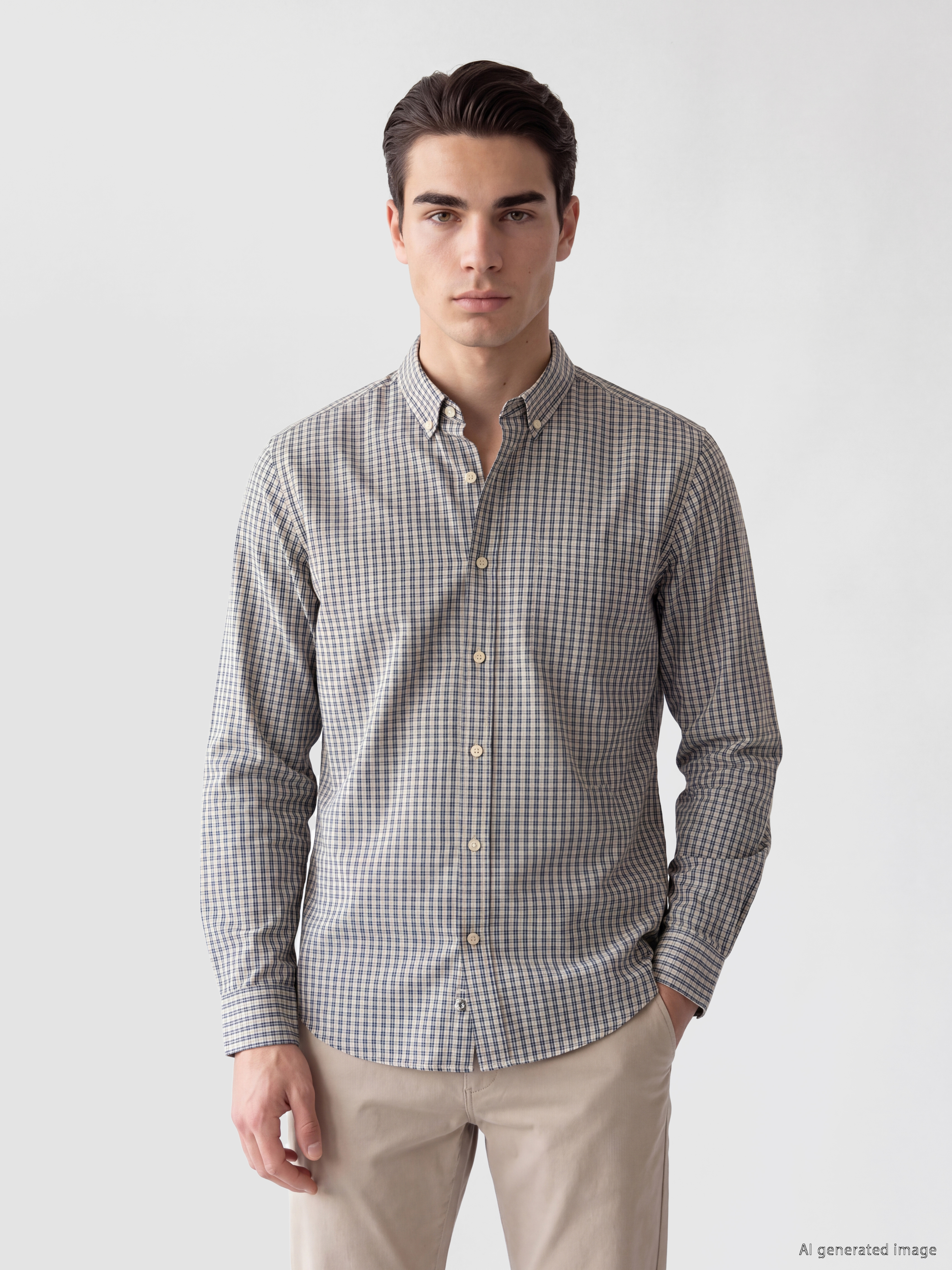 LCWAIKIKI Classic Regular Fit Ekose Poplin Erkek Gömlek