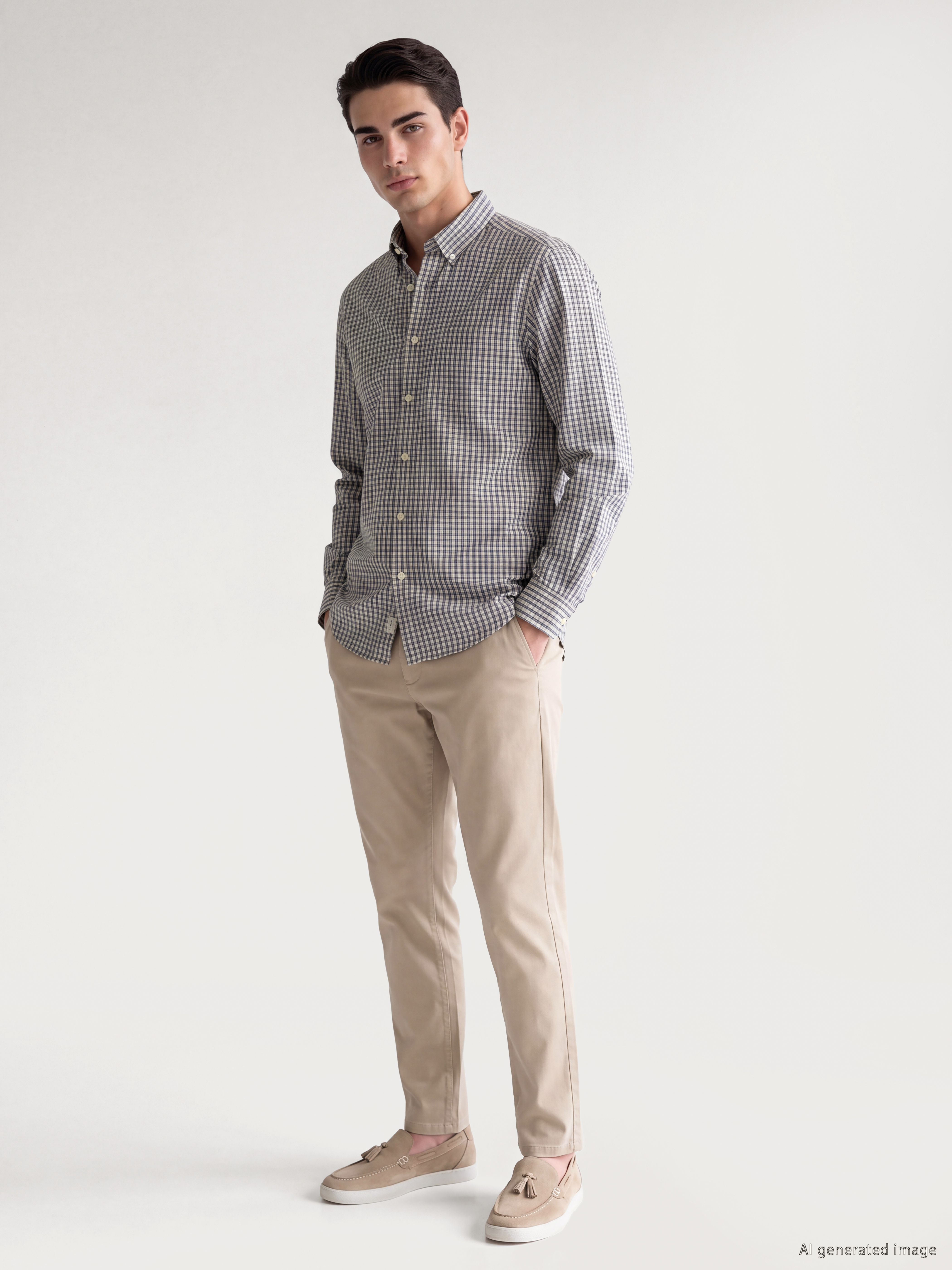 LCWAIKIKI Classic Regular Fit Ekose Poplin Erkek Gömlek görsel 2