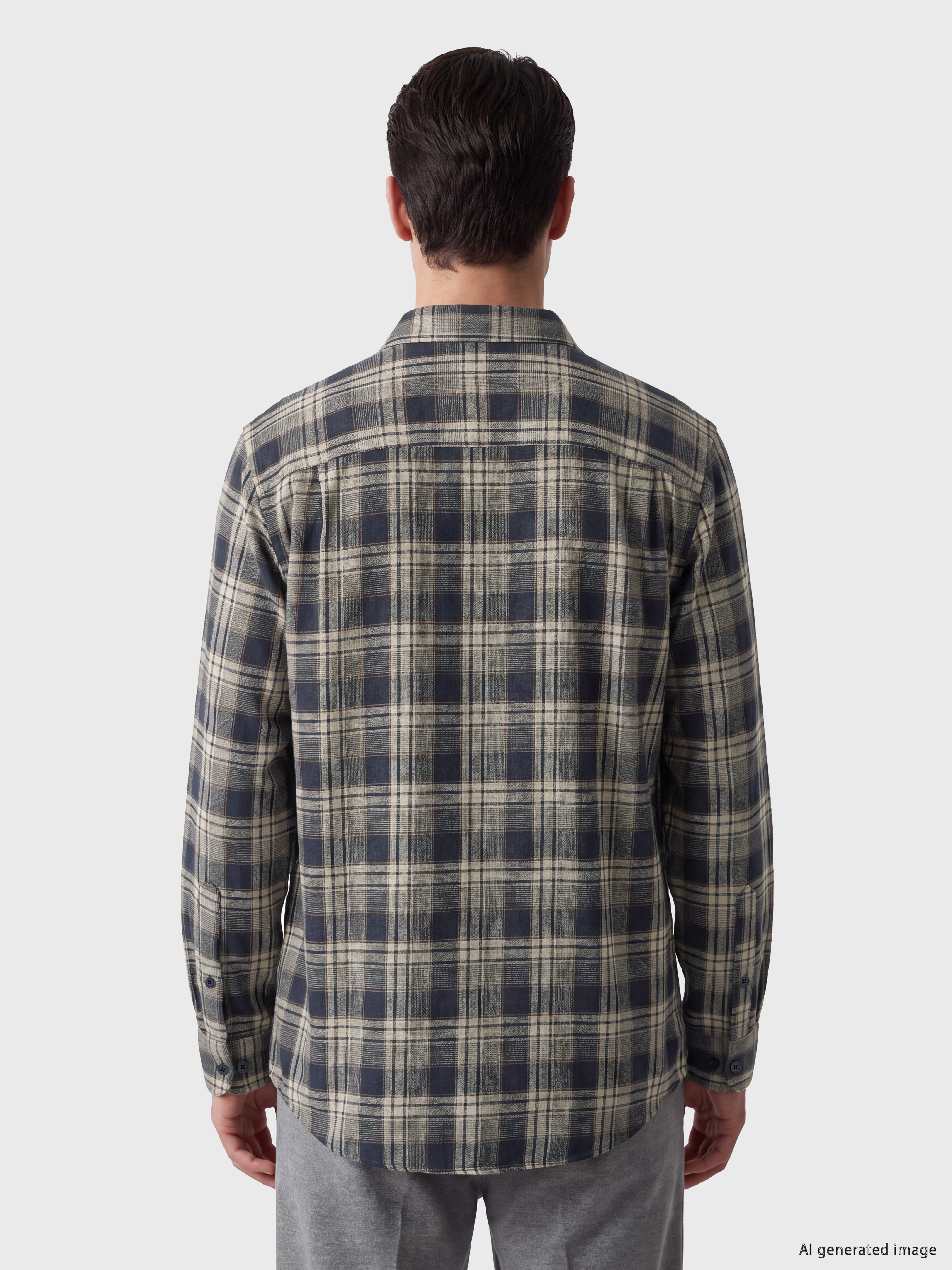 LCWAIKIKI Classic Regular Fit Ekose Gabardin Erkek Gömlek görsel 3
