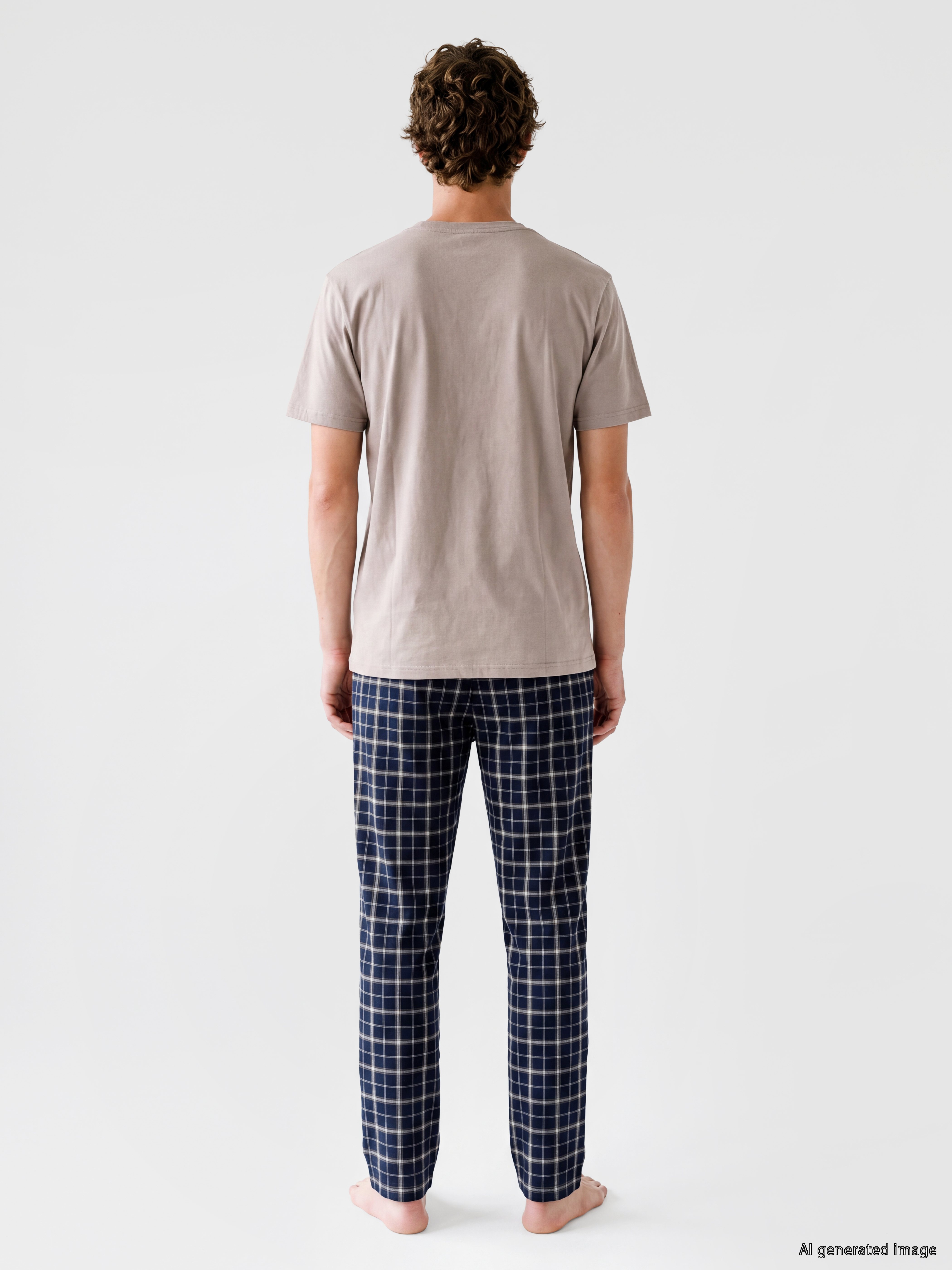 LC WAIKIKI Regular Fit Ekose Erkek Pijama Takımı görsel 4