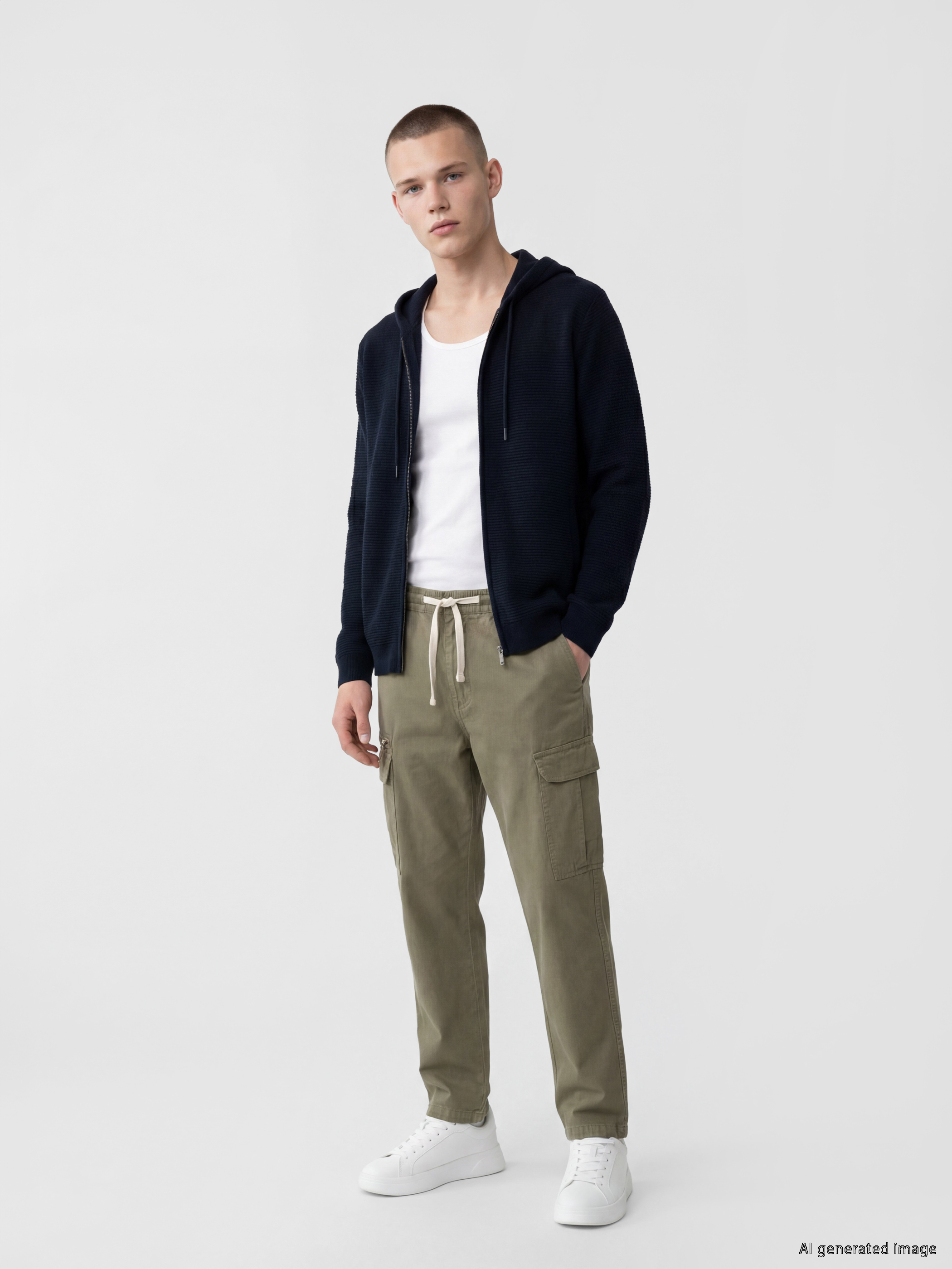XSIDE Regular Fit Kapüşonlu Erkek Triko Hırka görsel 2