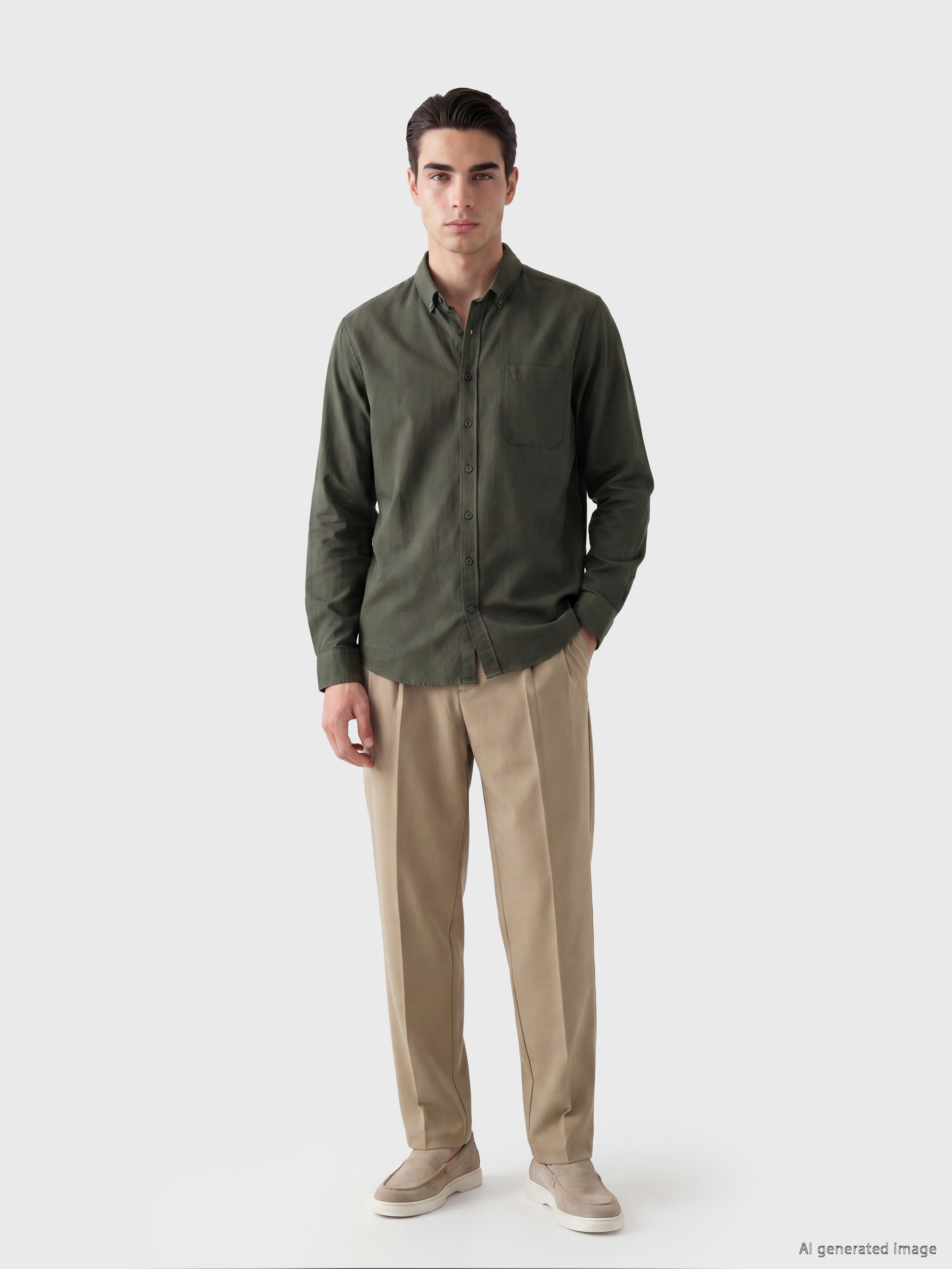LCWAIKIKI Classic Regular Fit Gabardin Erkek Gömlek görsel 2