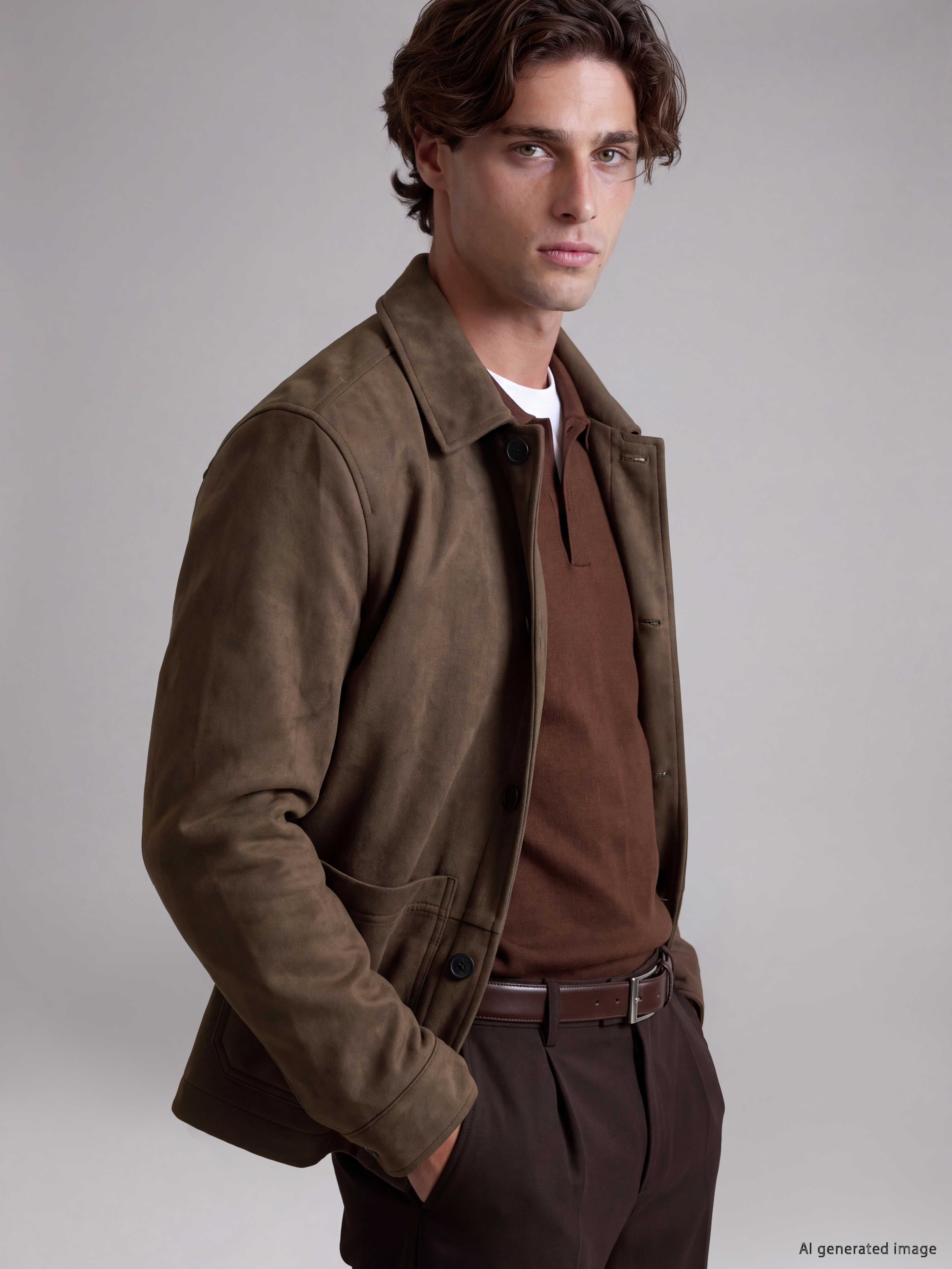 LCW Vision Slim Fit Erkek Süet Ceket