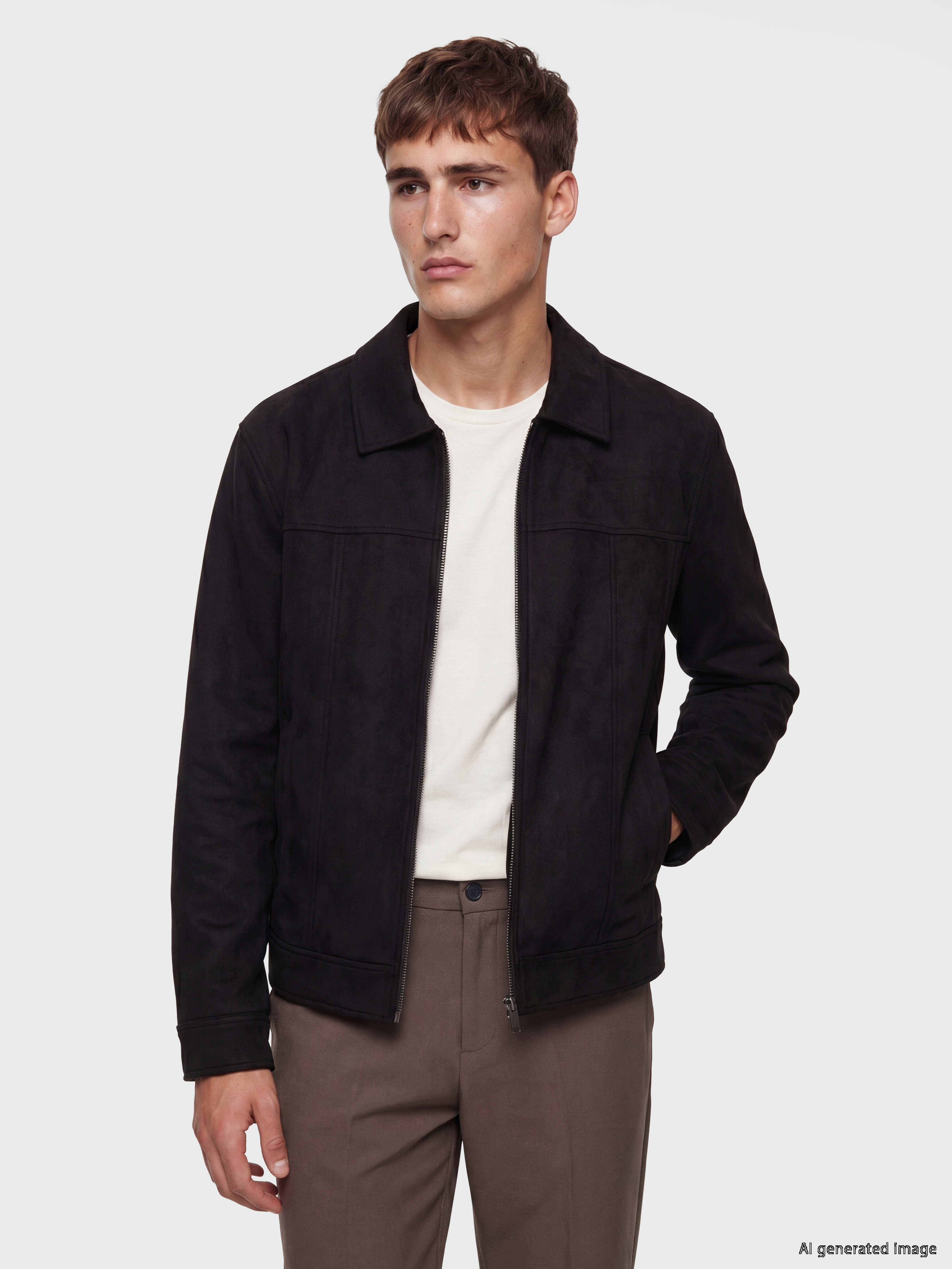 LCW Vision Loose Fit Süet Görünümlü Erkek Ceket