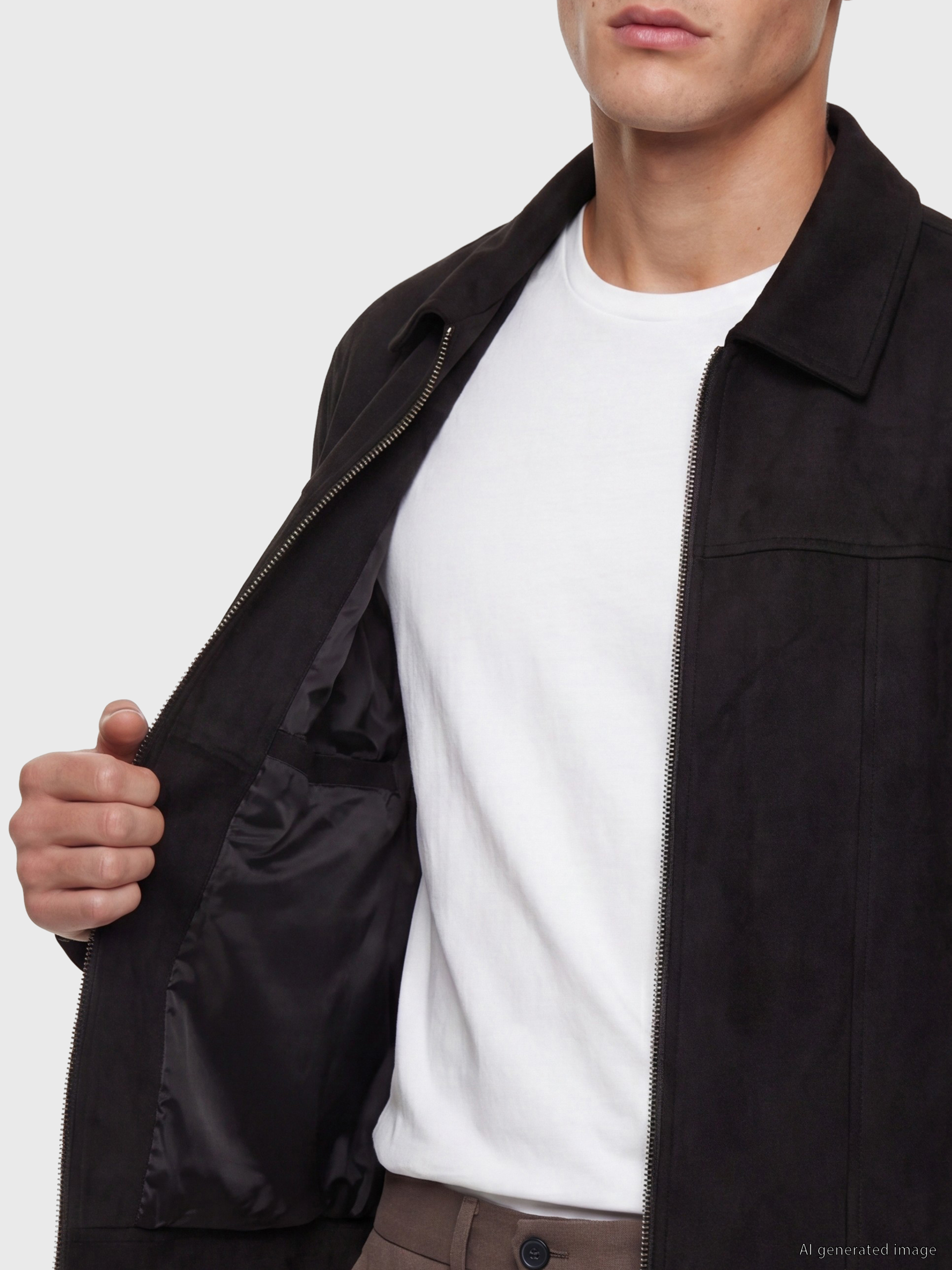 LCW Vision Loose Fit Süet Görünümlü Erkek Ceket görsel 4
