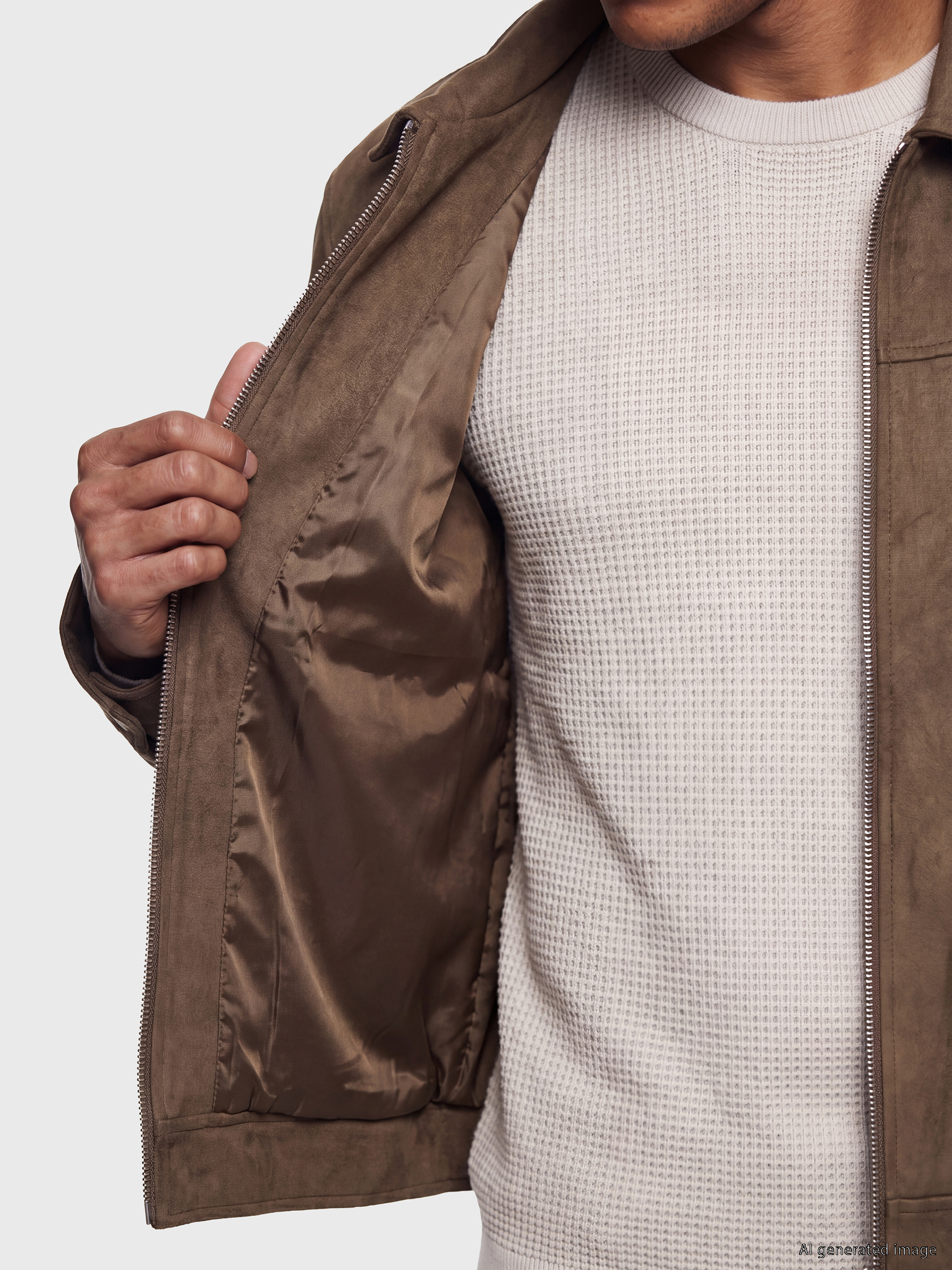 LCW Vision Loose Fit Süet Görünümlü Erkek Ceket görsel 4