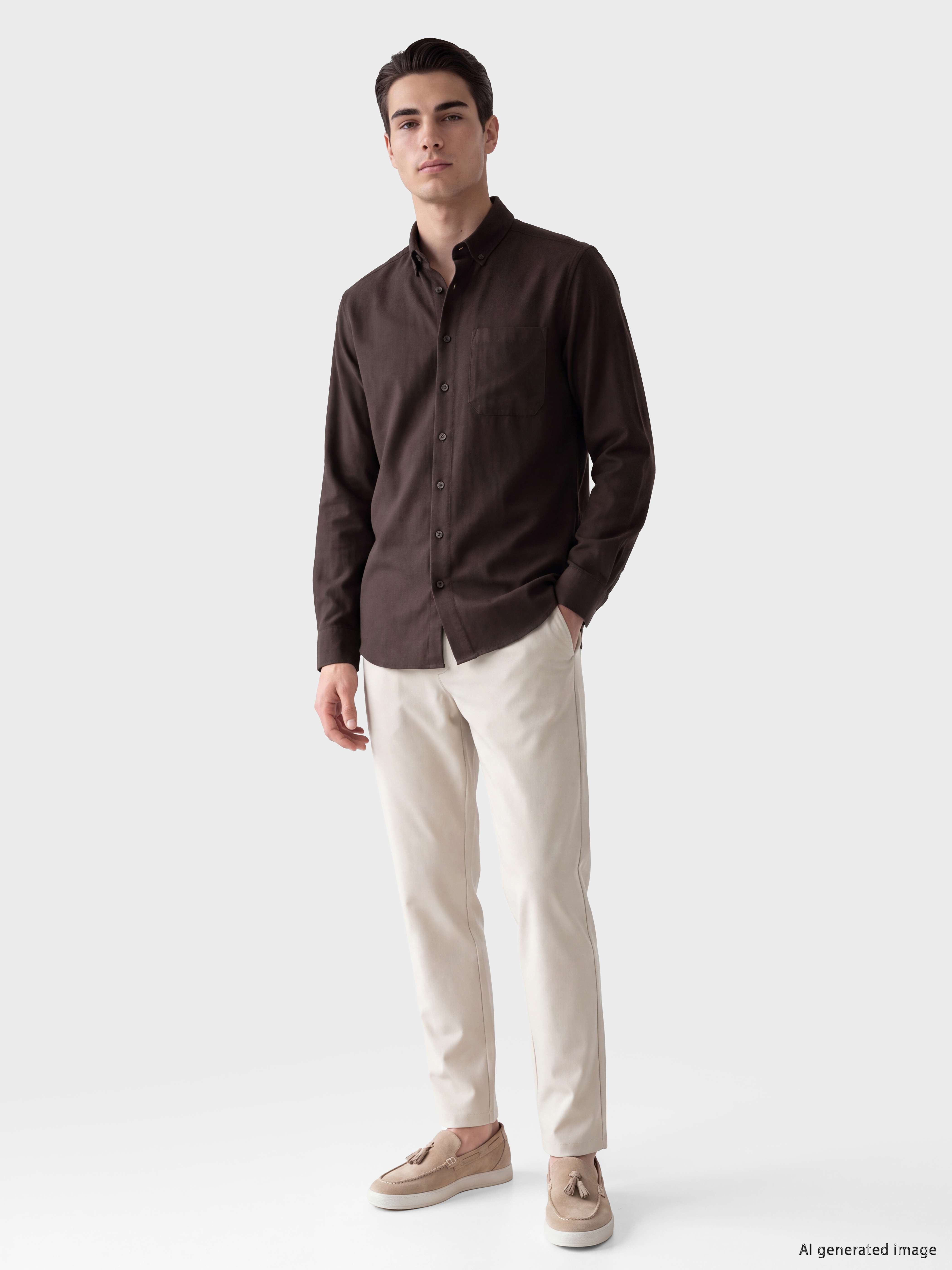 LCWAIKIKI Classic Regular Fit Armürlü Erkek Gömlek görsel 2