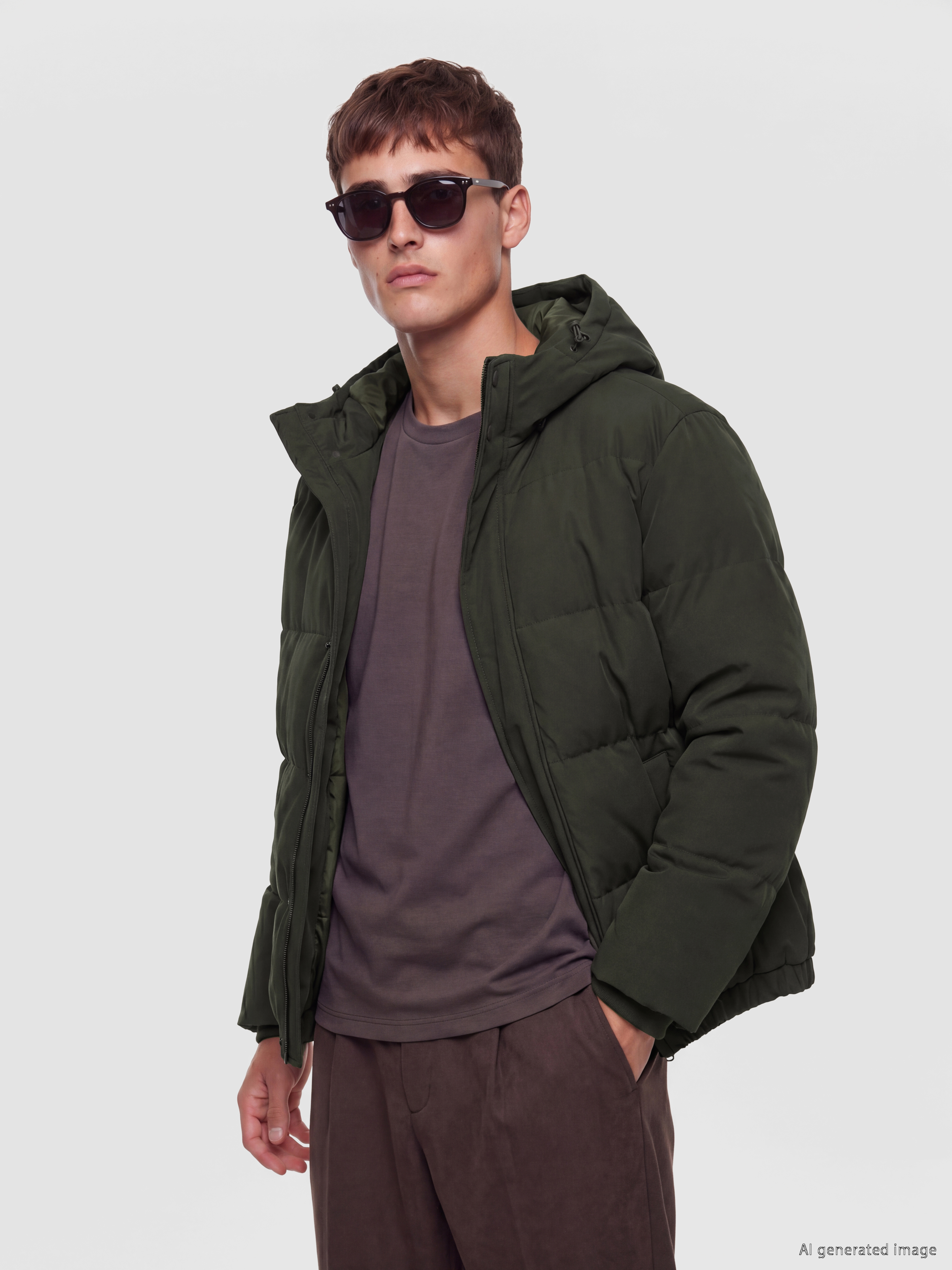 LCW Vision Regular Fit Kapüşonlu Erkek Şişme Mont