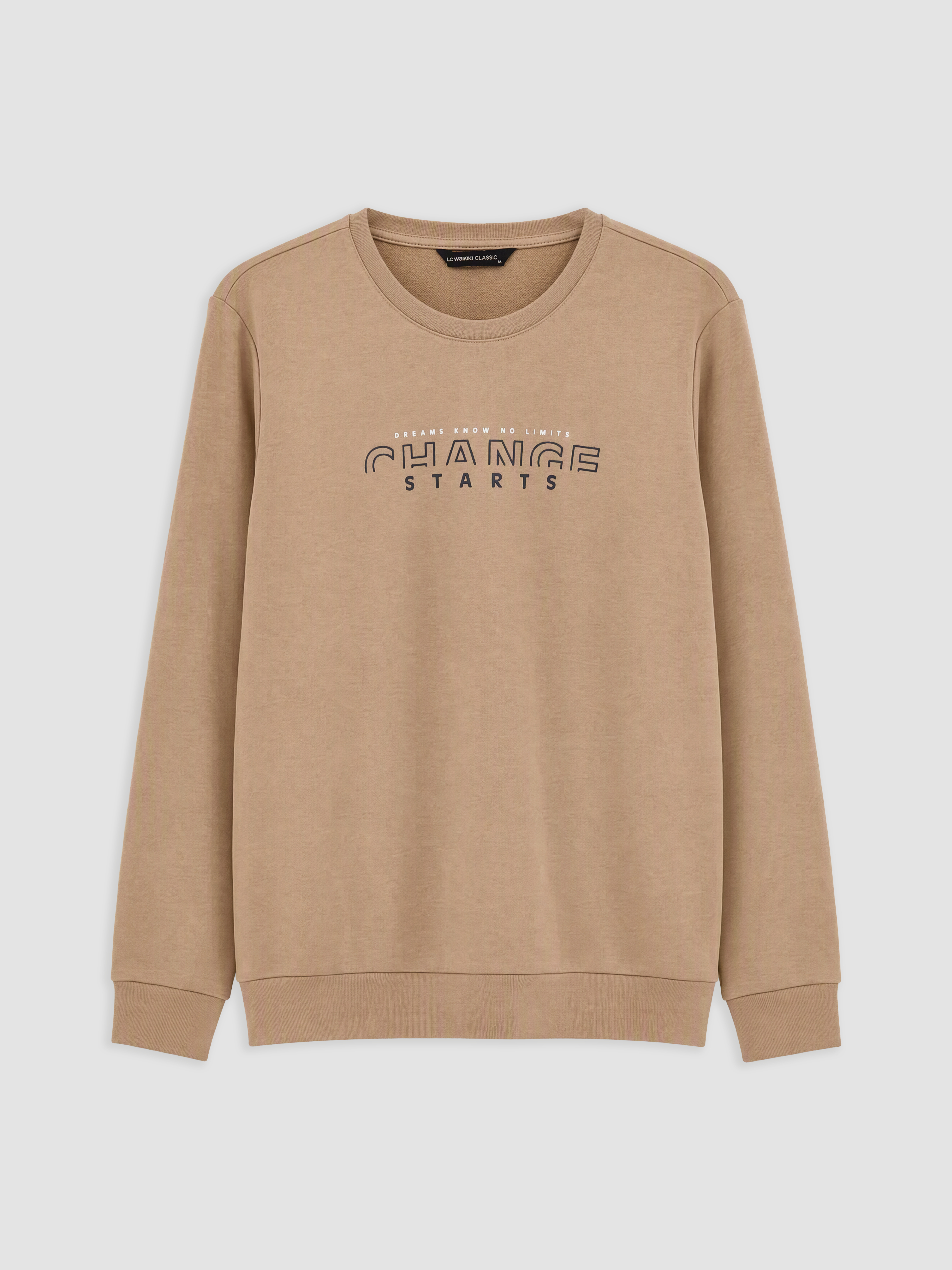LCWAIKIKI Classic Bisiklet Yaka Baskılı Sweatshirt görsel 4