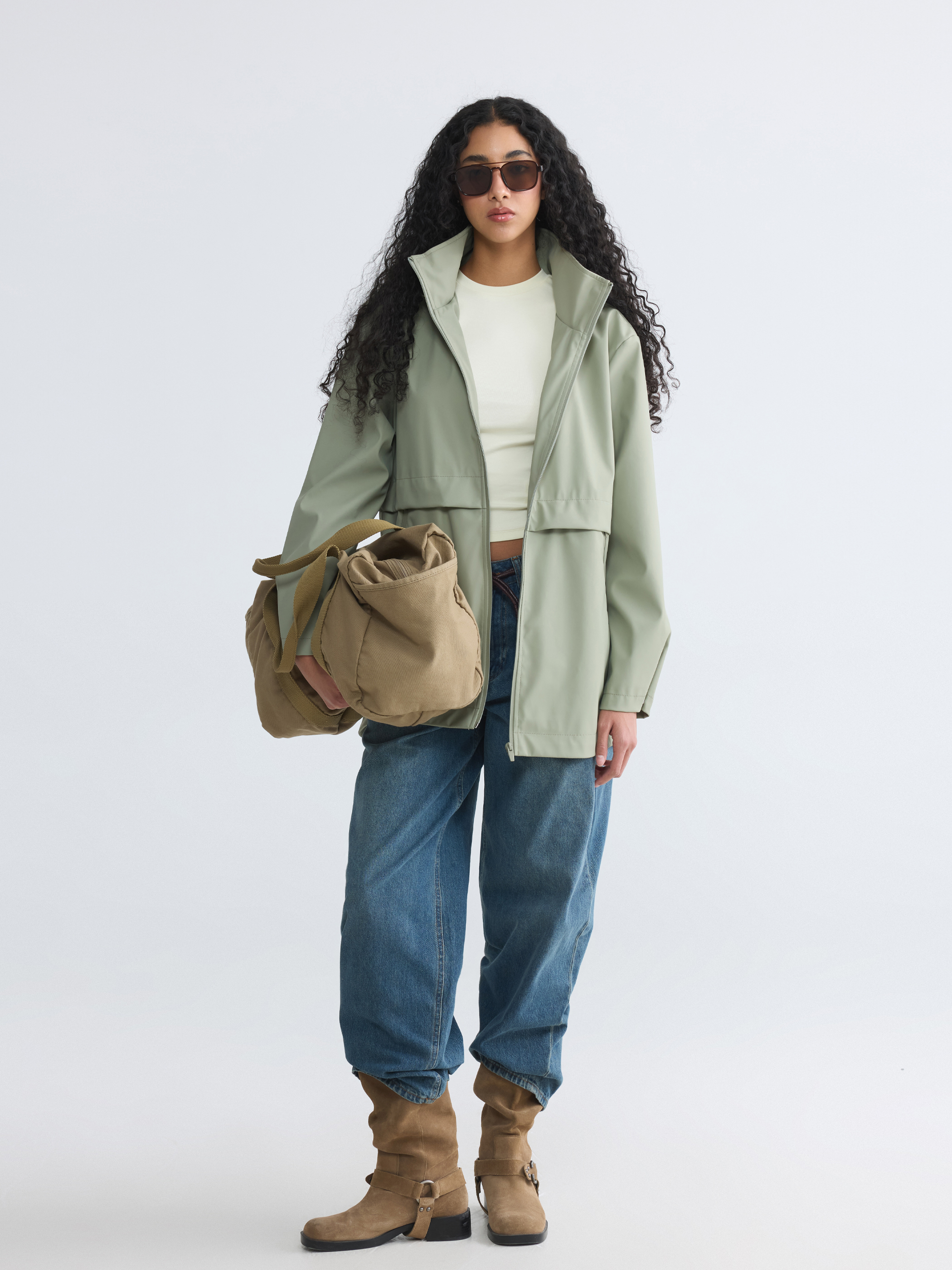 XSIDE Kapüşonlu Oversize Kadın Yağmurluk görsel 2