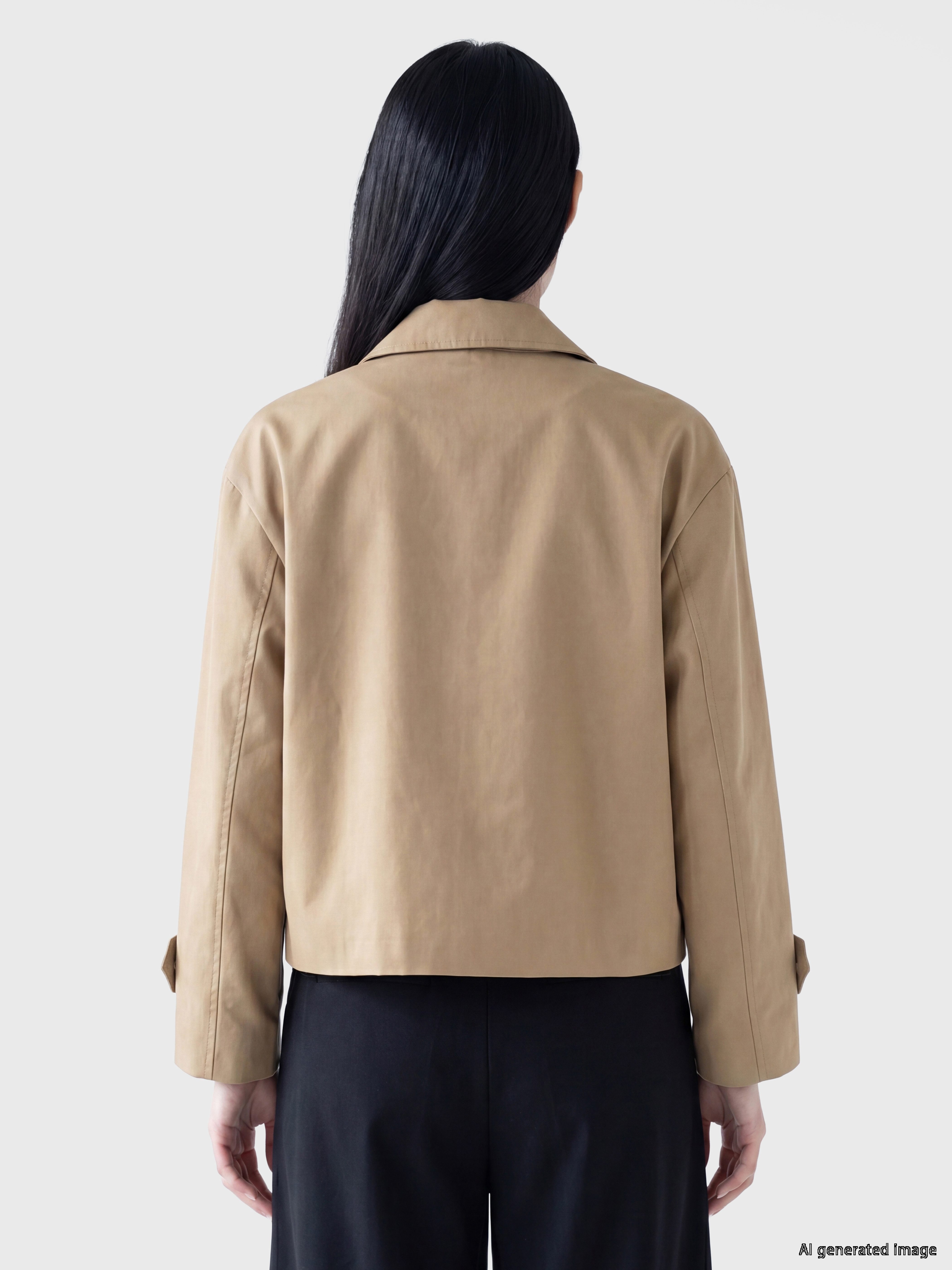 XSIDE Gömlek Yaka Oversize Kadın Trençkot görsel 6