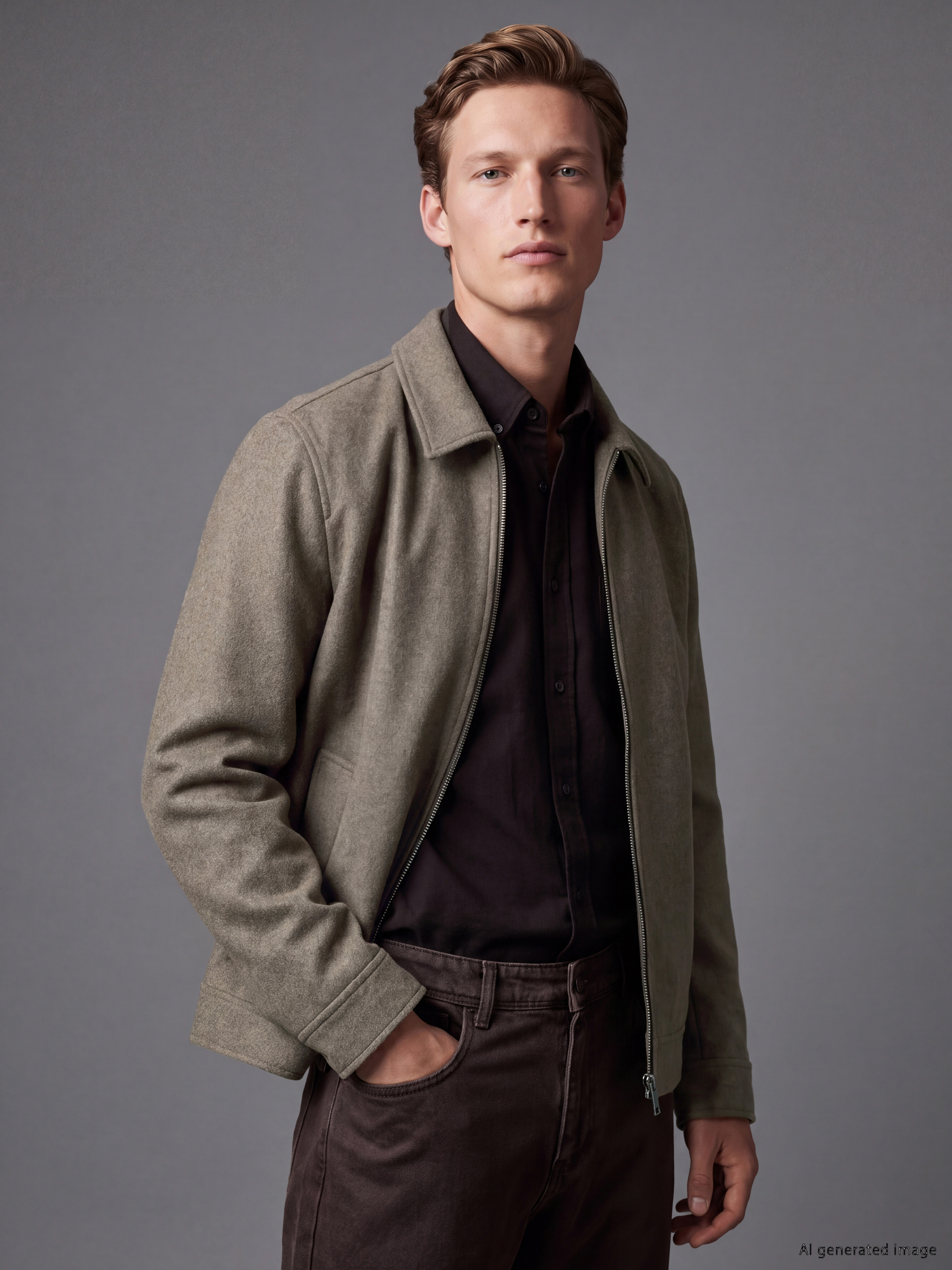 SOUTHBLUE Regular Fit Gömlek Yaka Kaşe Erkek Mont