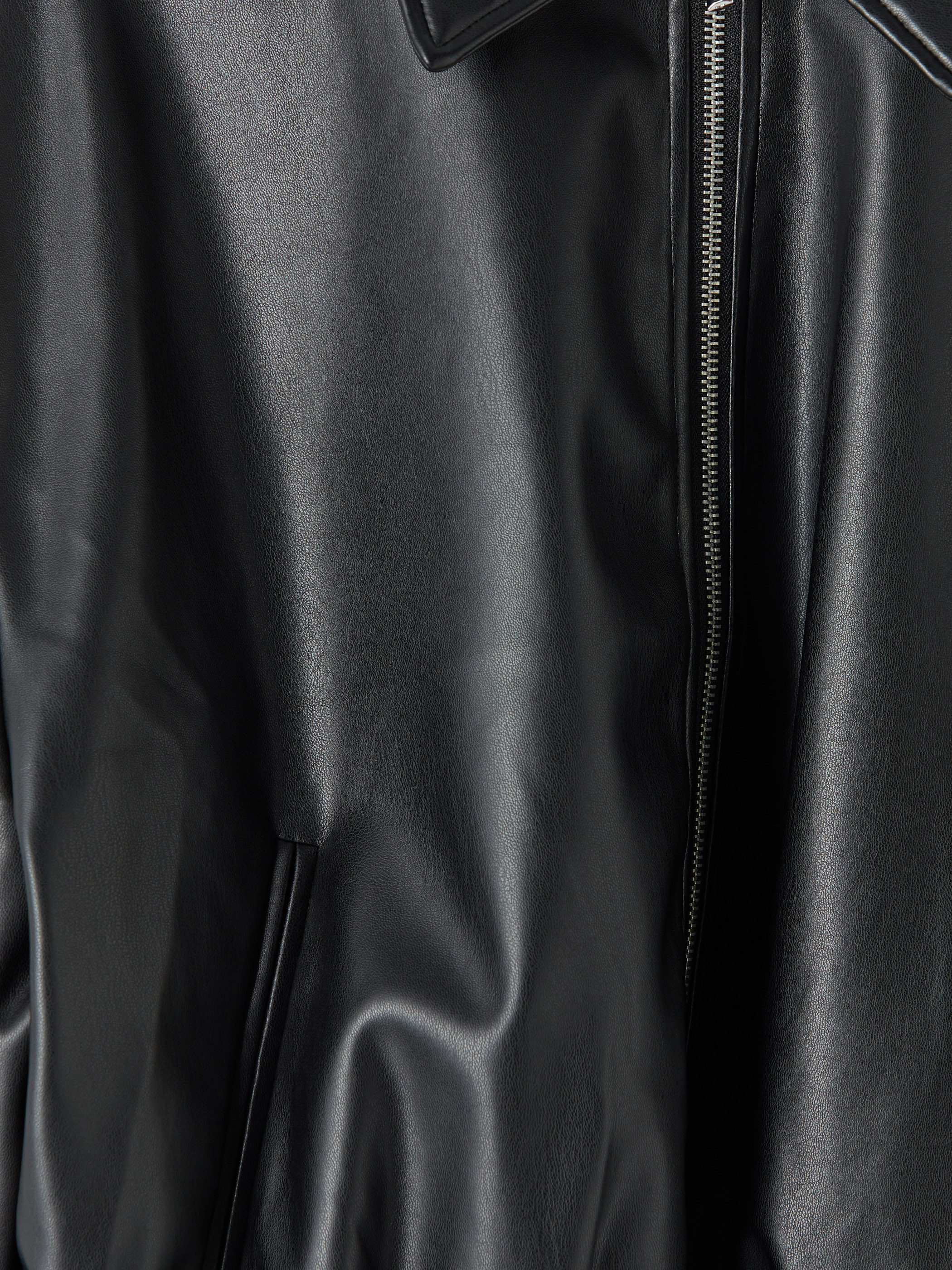 LCW Vision Kadın Oversize Bomber Deri Görünümlü Ceket görsel 7