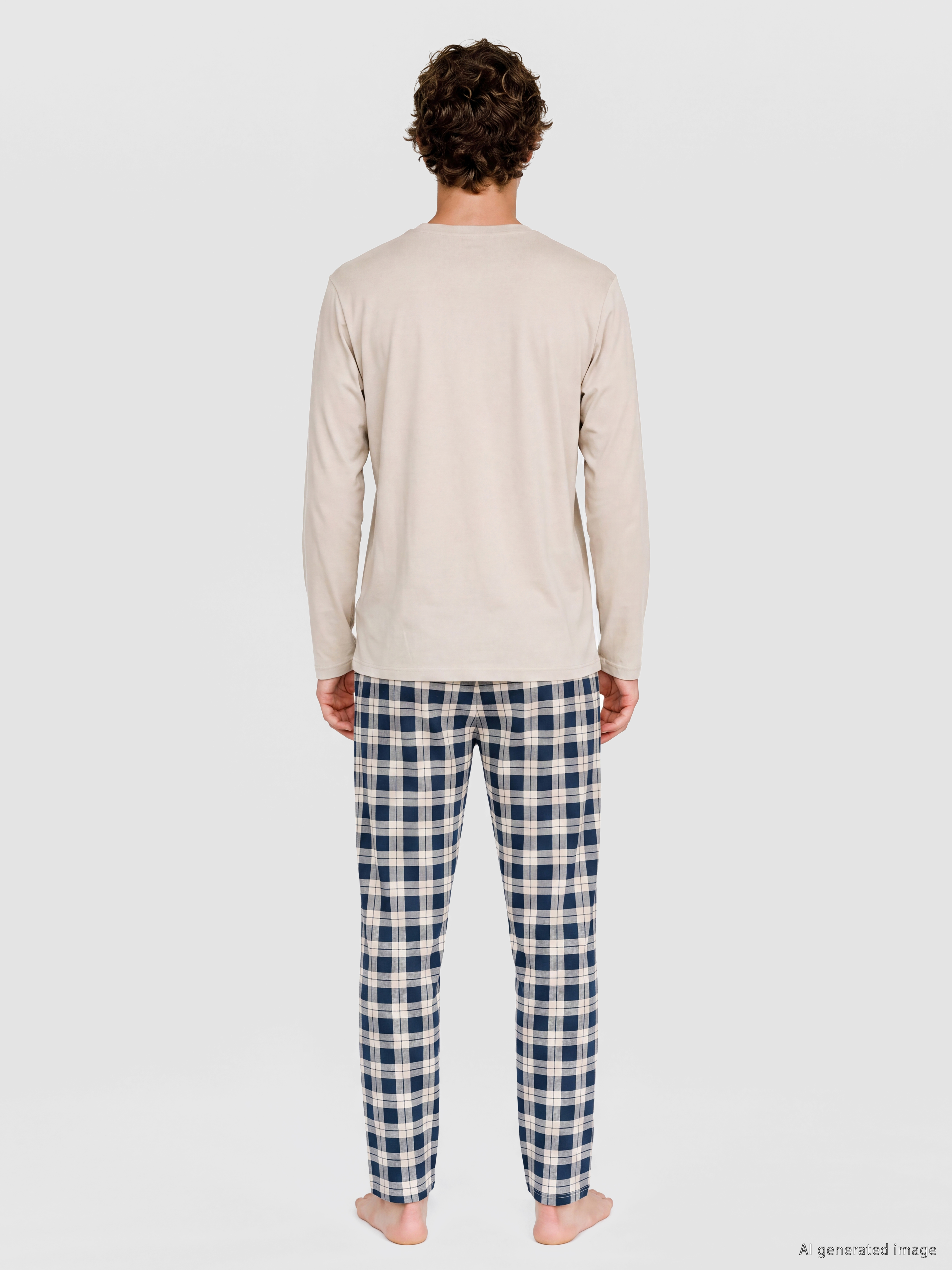 LC WAIKIKI Regular Fit Ekose Erkek Pijama Takımı görsel 4
