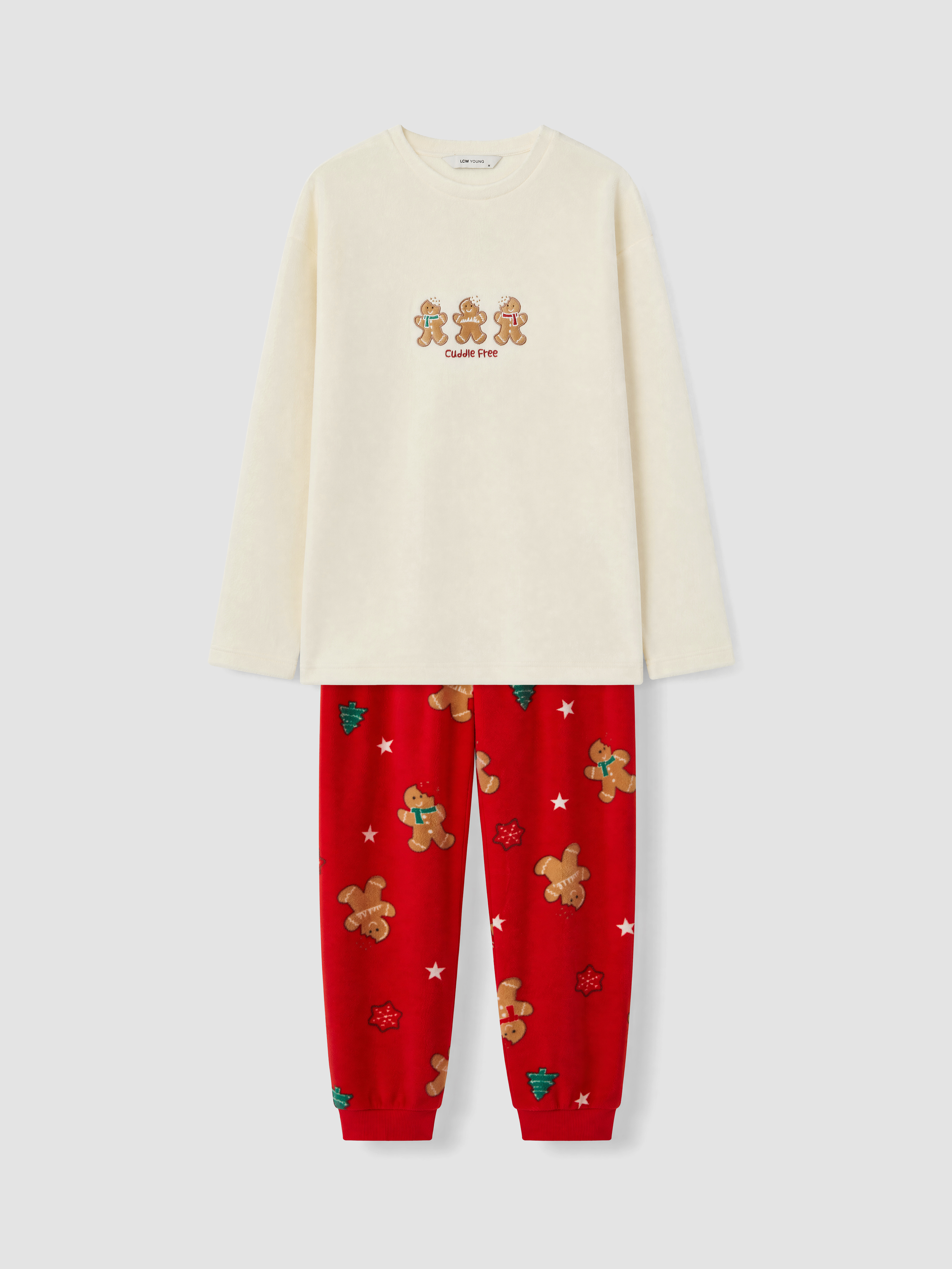 LCW Young Yılbaşı Temalı Kadın Polar Pijama Takım görsel 5