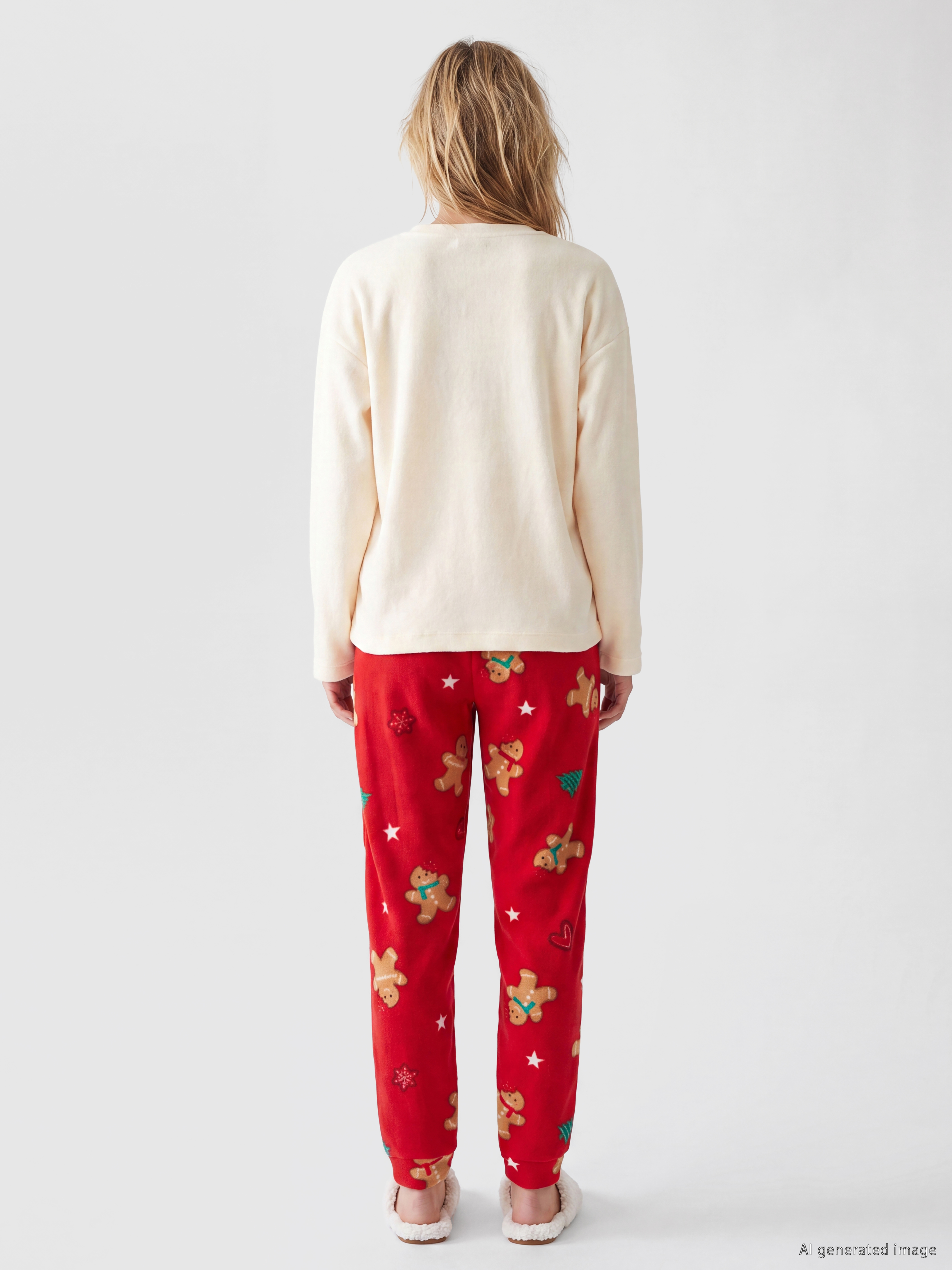 LCW Young Yılbaşı Temalı Kadın Polar Pijama Takım görsel 4