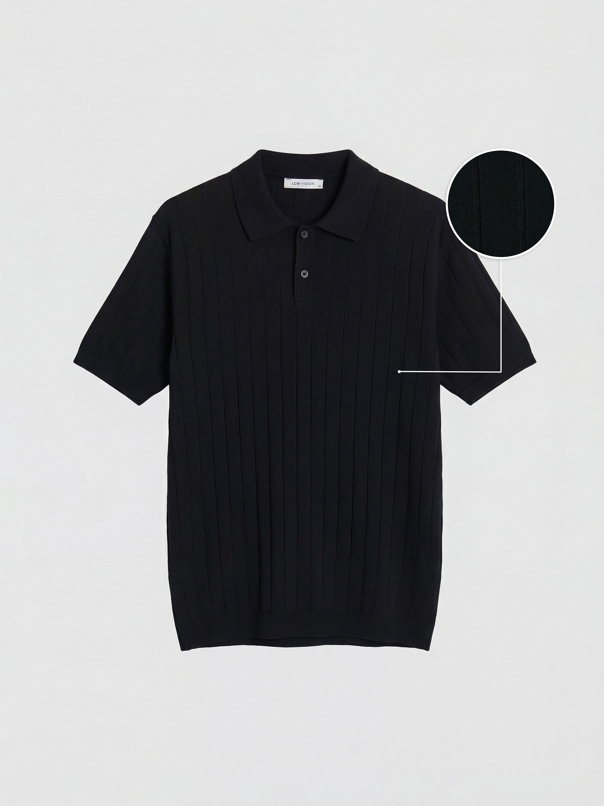 LCW Vision Polo Yaka Fitilli Erkek Triko Tişört görsel 5